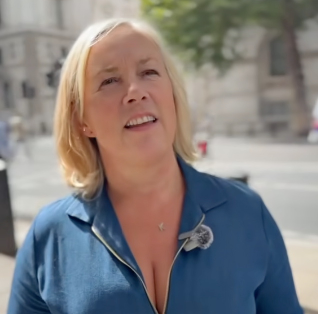Kate Hills from Make It British outside Number 10 Downing Street