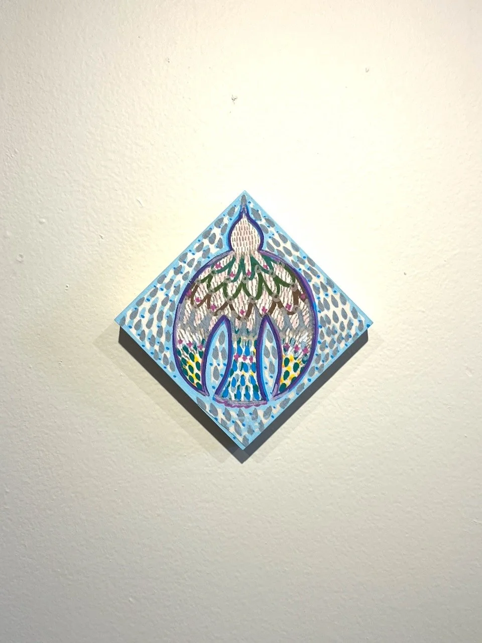  Jonathan Frazer Lessard&nbsp;  This Inner Light, 2026  Pencil and paint pen on panel  5.5” x 5.5” 