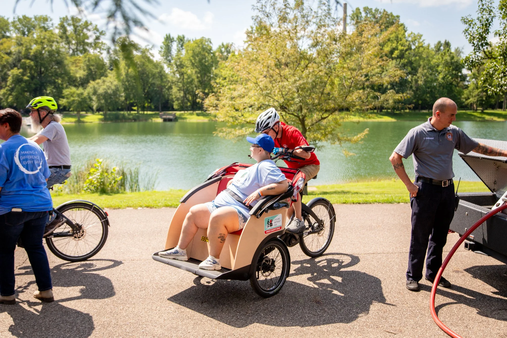 people getting ready to ride on a Happy Spokes bike