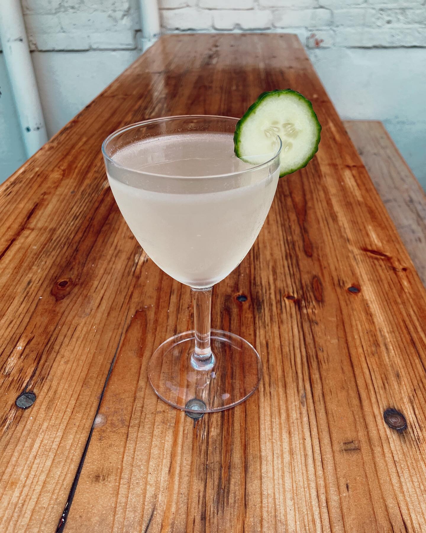 WE BACK. 

Brine Time
Gin, aloe, lime, rockey&rsquo;s, dry vermouth, brine, dem💚