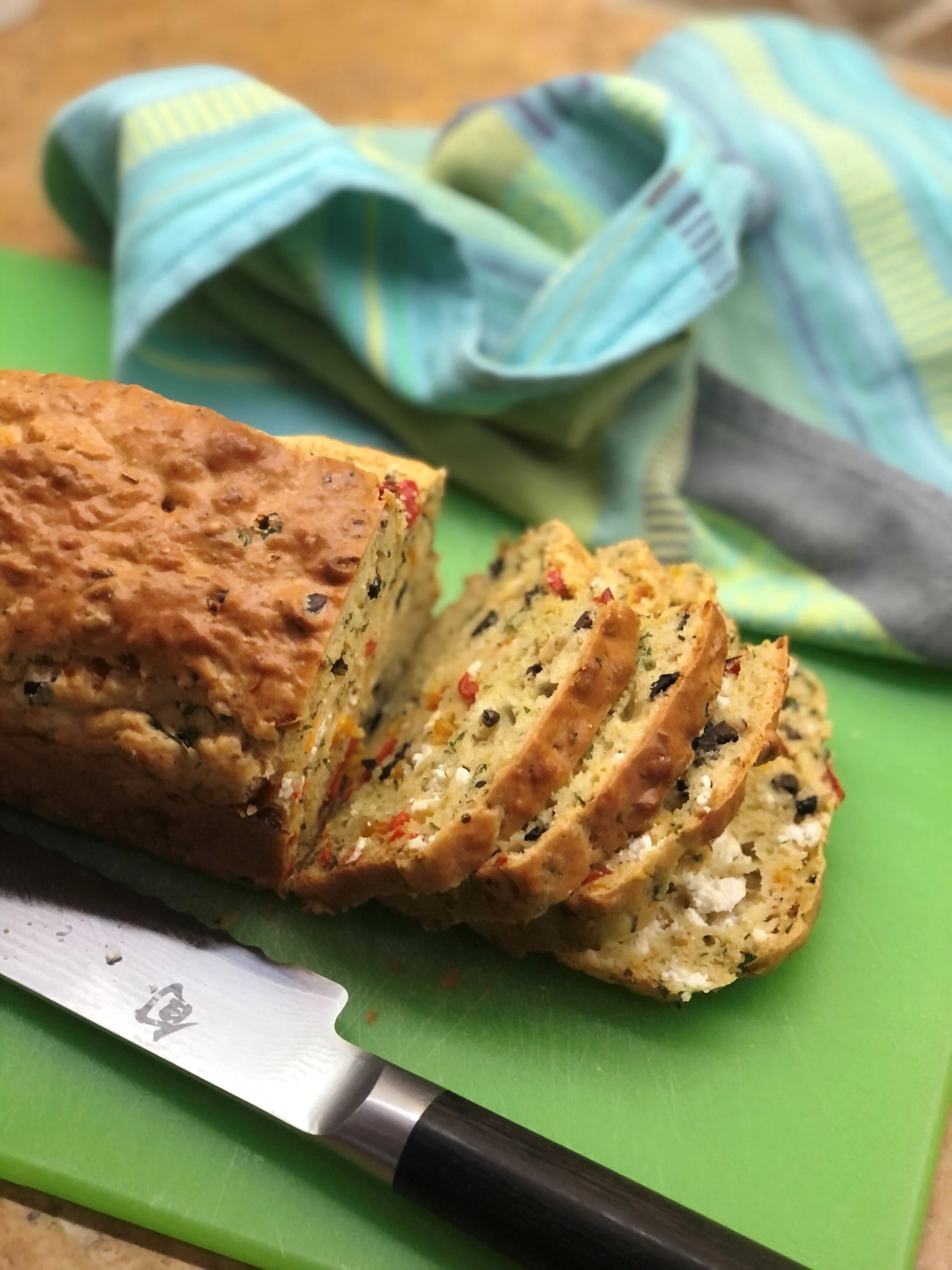 Red Pepper and Chèvre Savory Cake