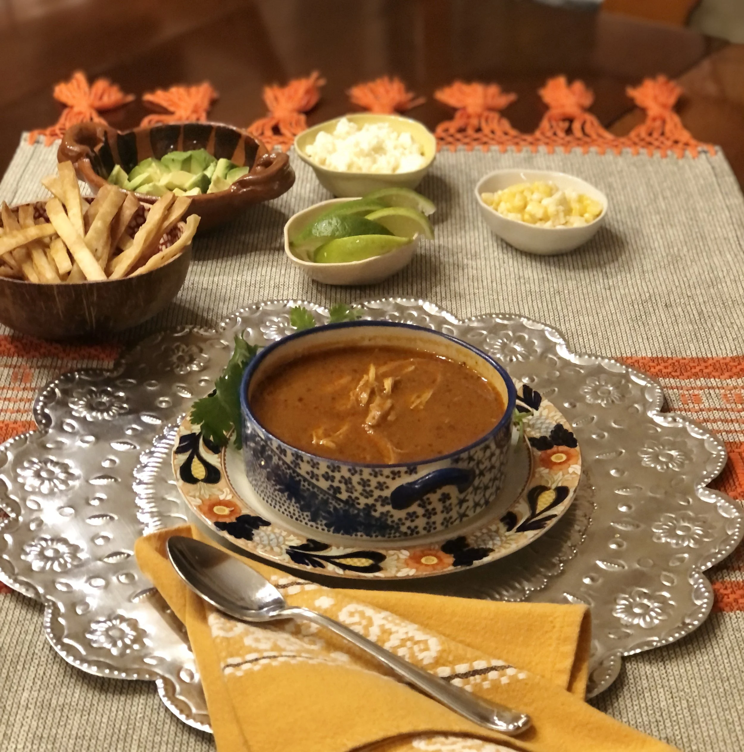 Sopa Azteca or Aztec soup 