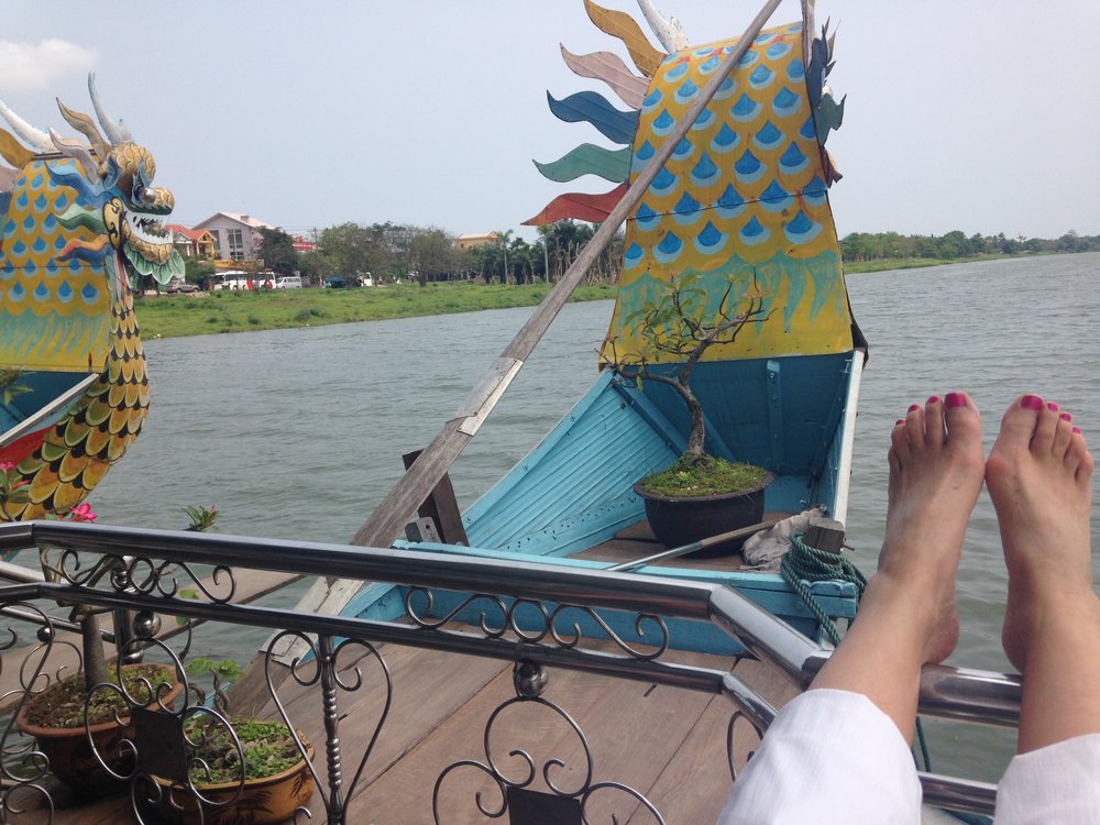 Well travelled feet. Meandering down the Mekong
