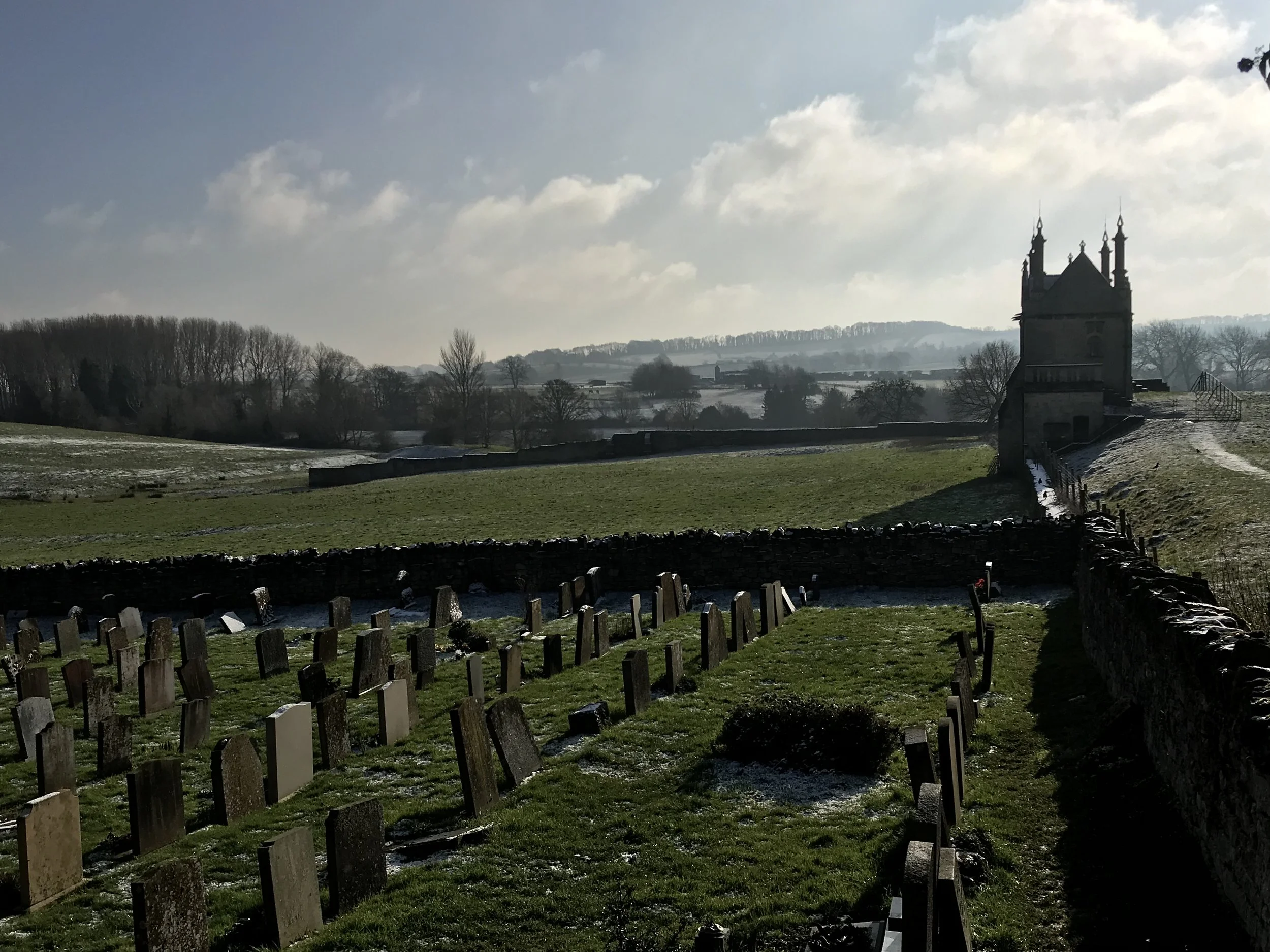The beautiful view from the beautiful graveyard of St James parish church in Chipping Campden