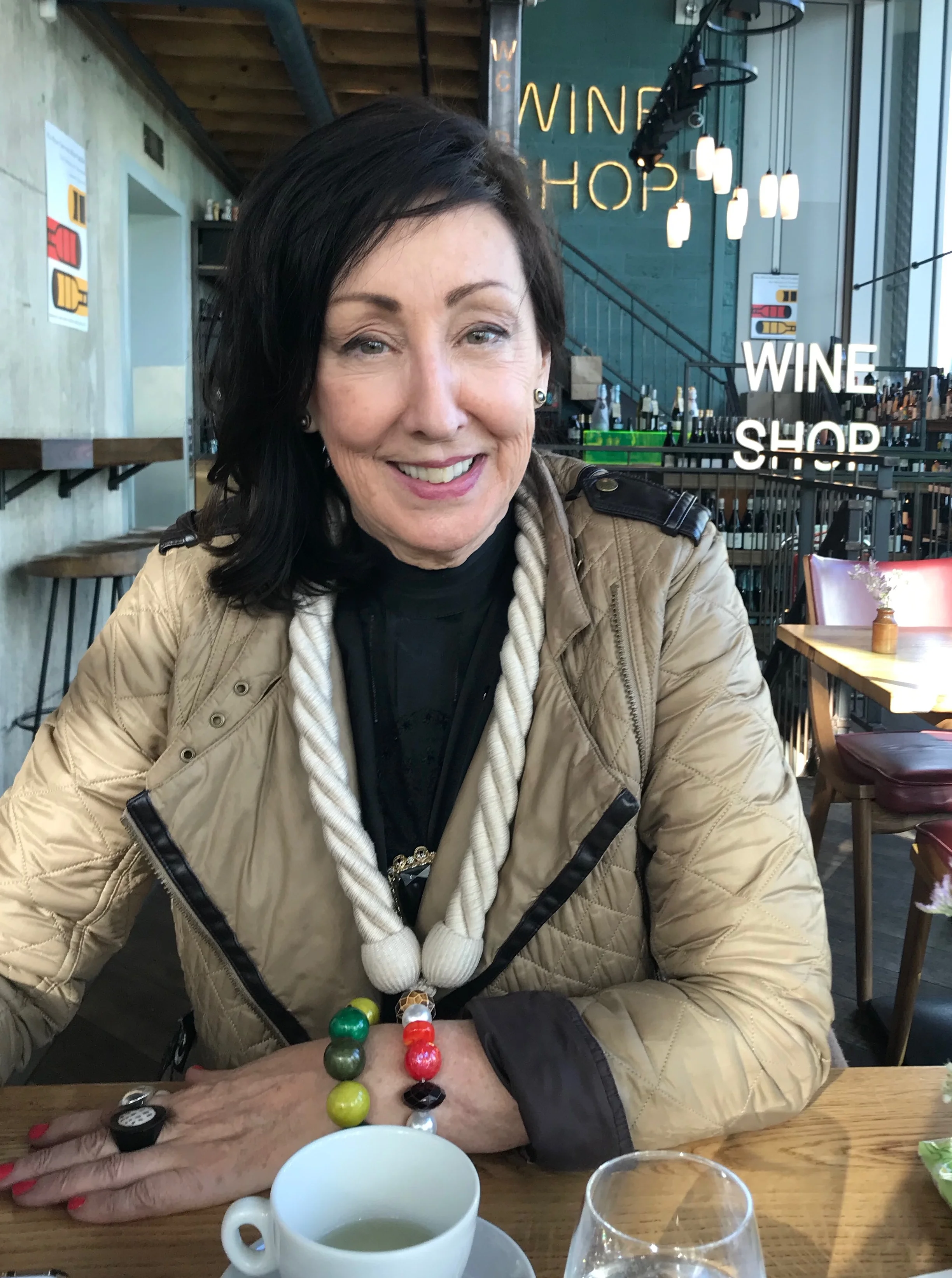 Elizabeth and I met up in a wine bar/shop. Can you tell?!
