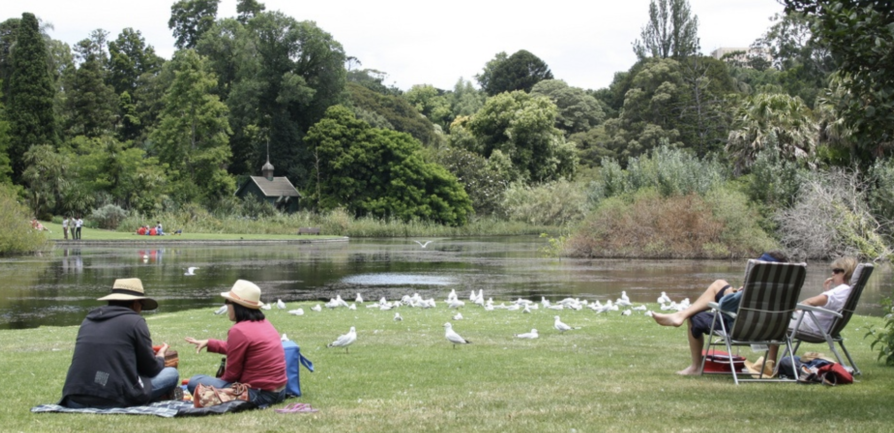 The gardens make a beautiful backdrop for a picnic
