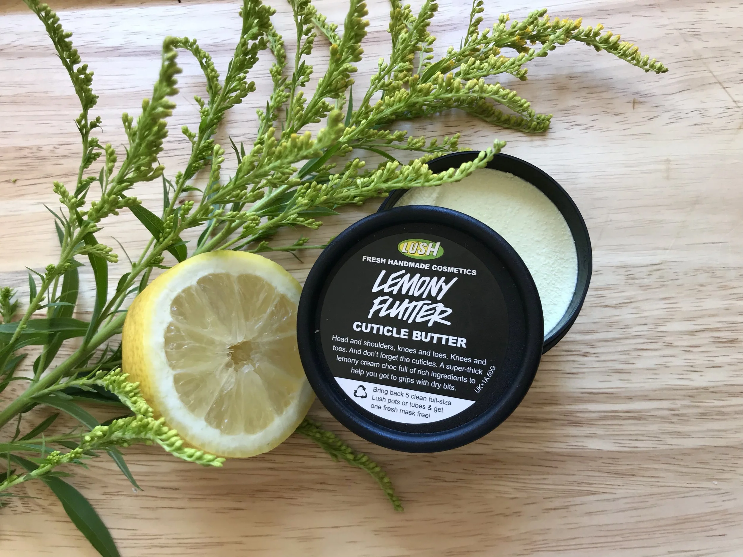 Lemony Flutter Cuticle Butter by Lush. A creamy, citrusy treat for dry skin