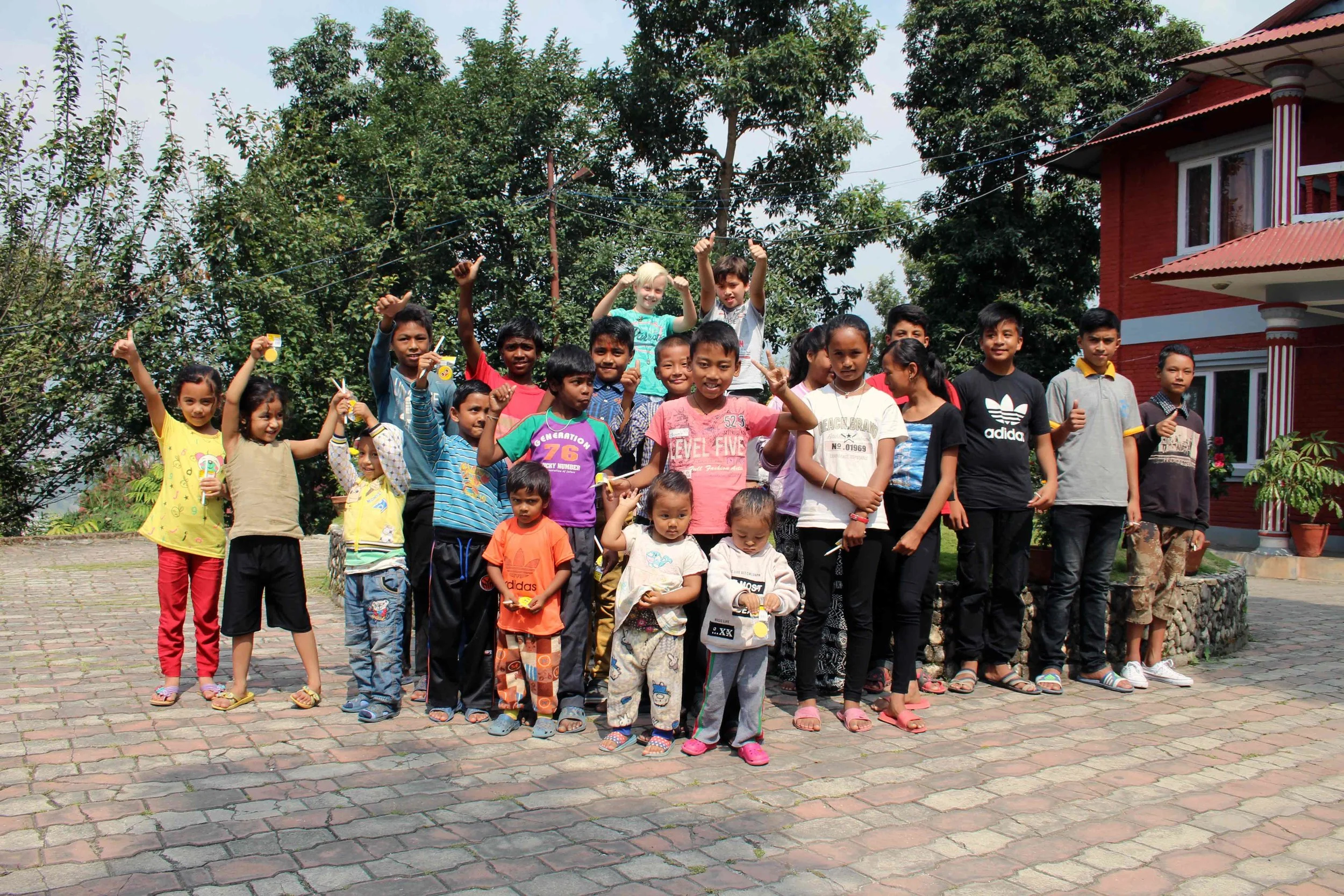 Visiting New Sadle's school, a local NGO near Kathmandu, Nepal, October 15, 2017