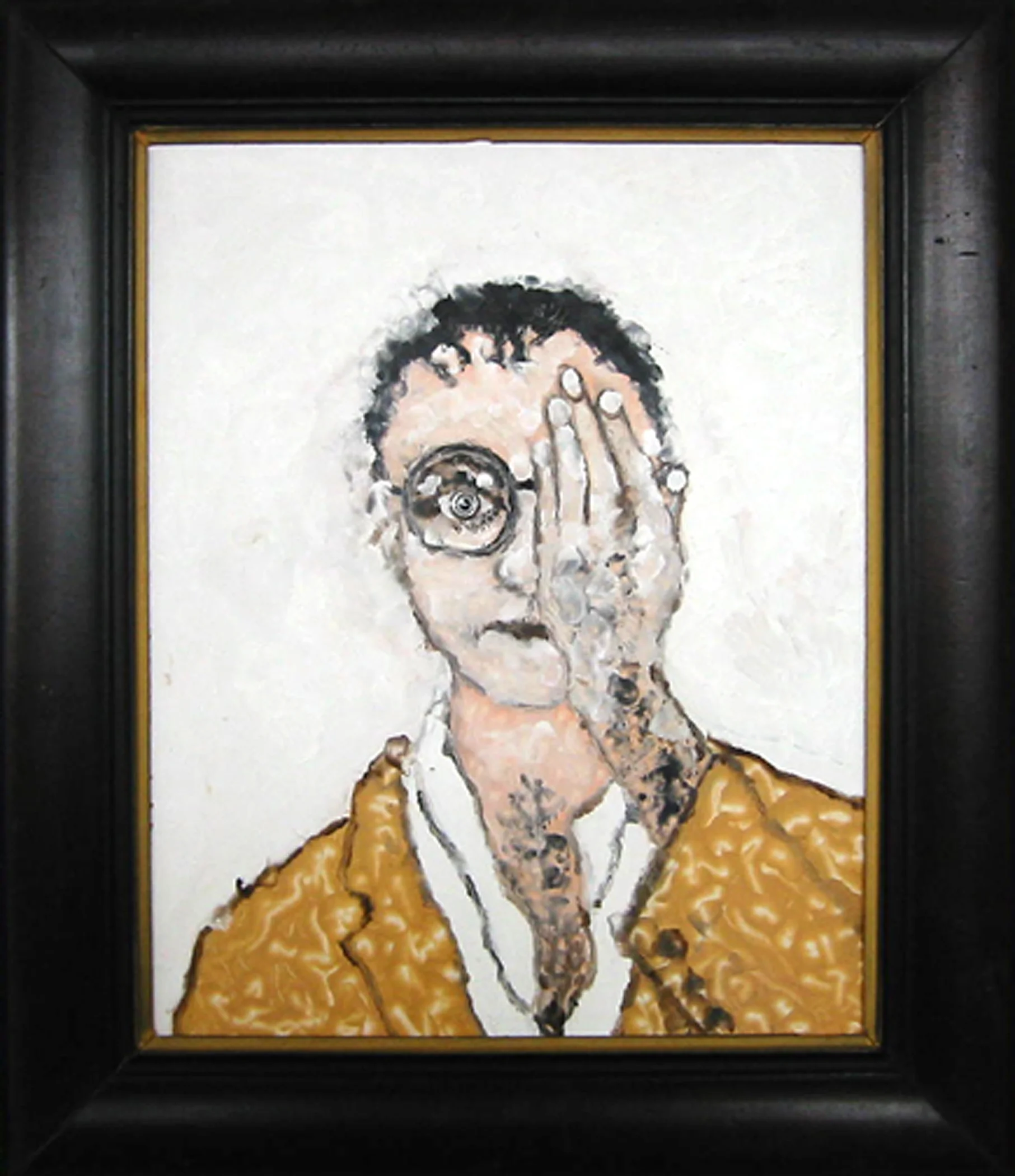 Autoportrait,&nbsp;2002, huile sur bois / oil on wood, encadré / framed, 24”x 28”, 61 x 71 cm.