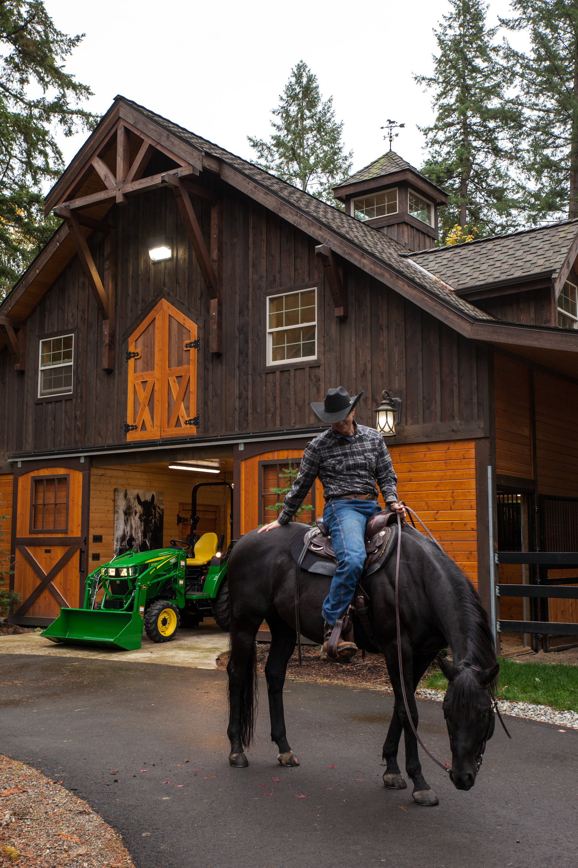 Two of Patrick’s favorite places, riding his horse and being at his ‘smart barn.’