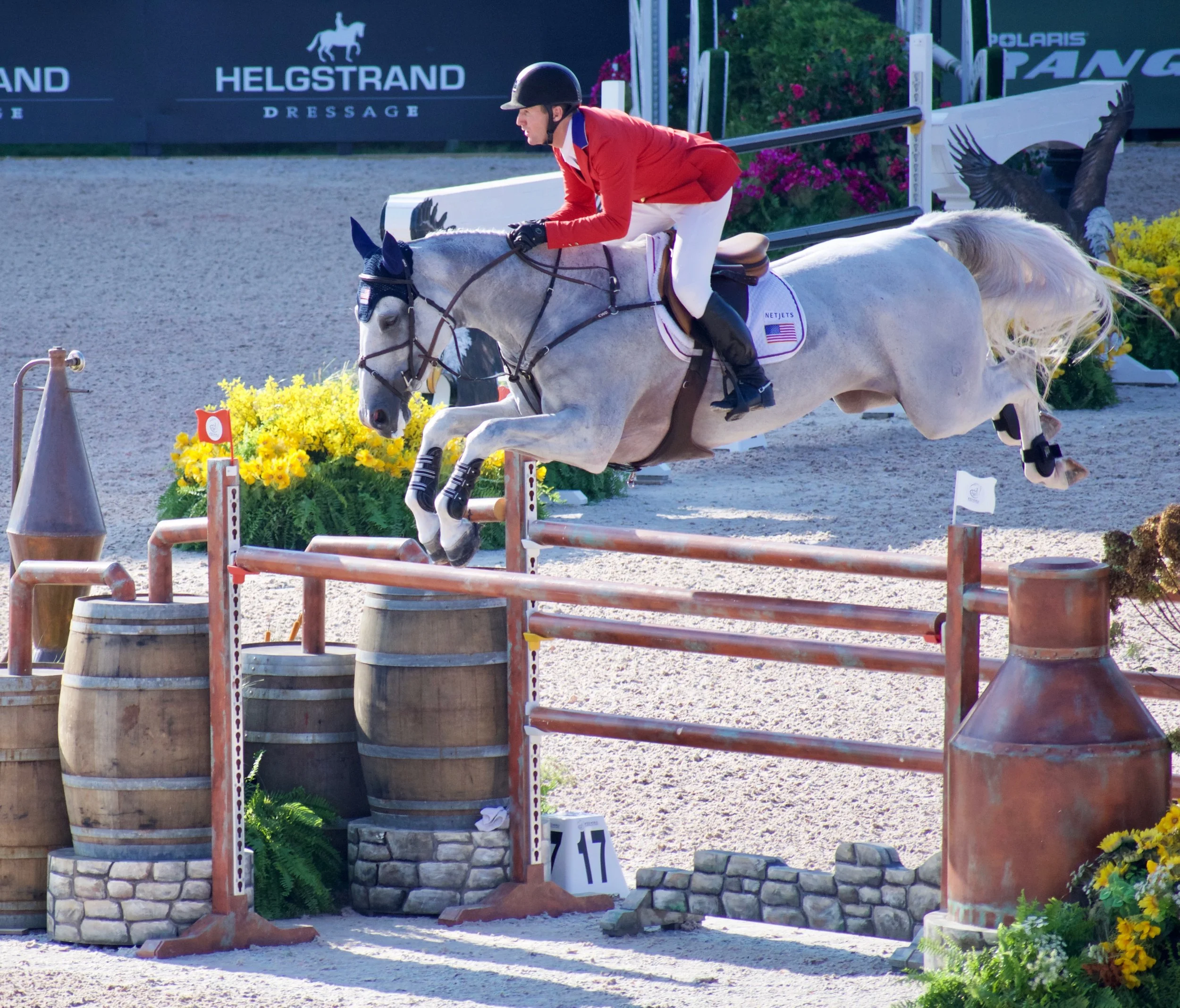 McLain and Clinta in the jump-off round put in a winning performance by delivering a fault-free and best time score.