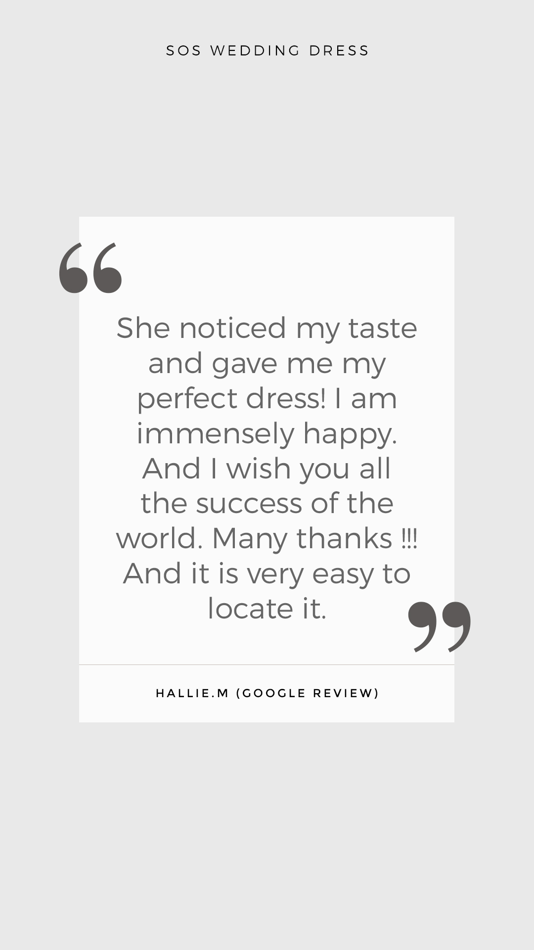 Reviews — SOS Wedding Dress