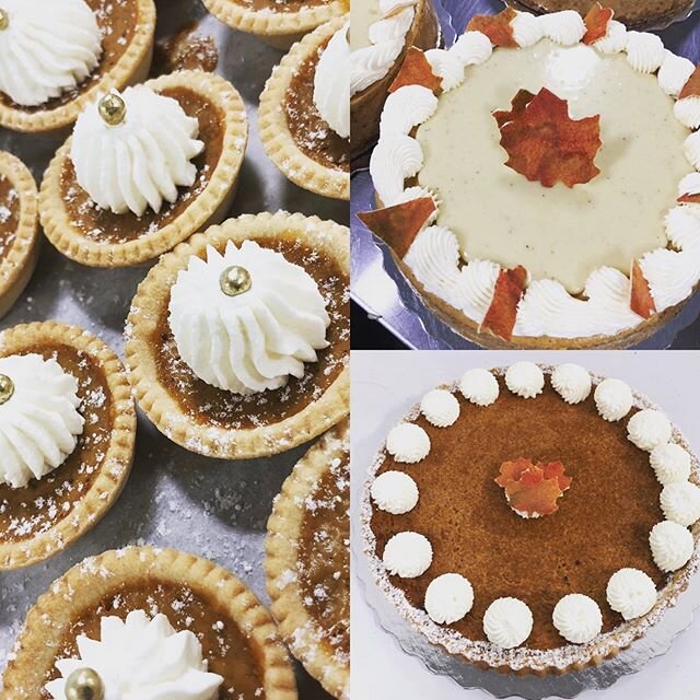 We would like to thank all our customers for making this thanksgiving such a big success this is just a few of the pumpkin treats we had to offer this year , pumpkin tarts , pumpkin spice cheesecake and our pumpkin pie 🥧 🎃 🎃 @gravitasdesserts #tor