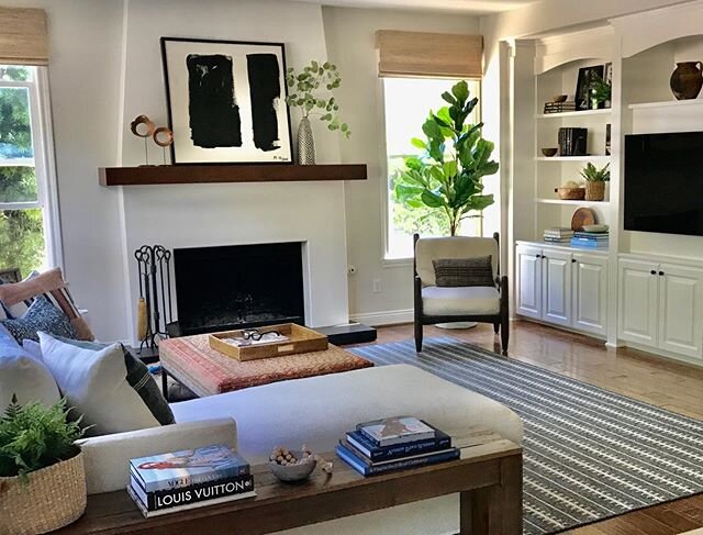 Fresh new family room.
New fireplace and lots of white paint really brought this room to life.