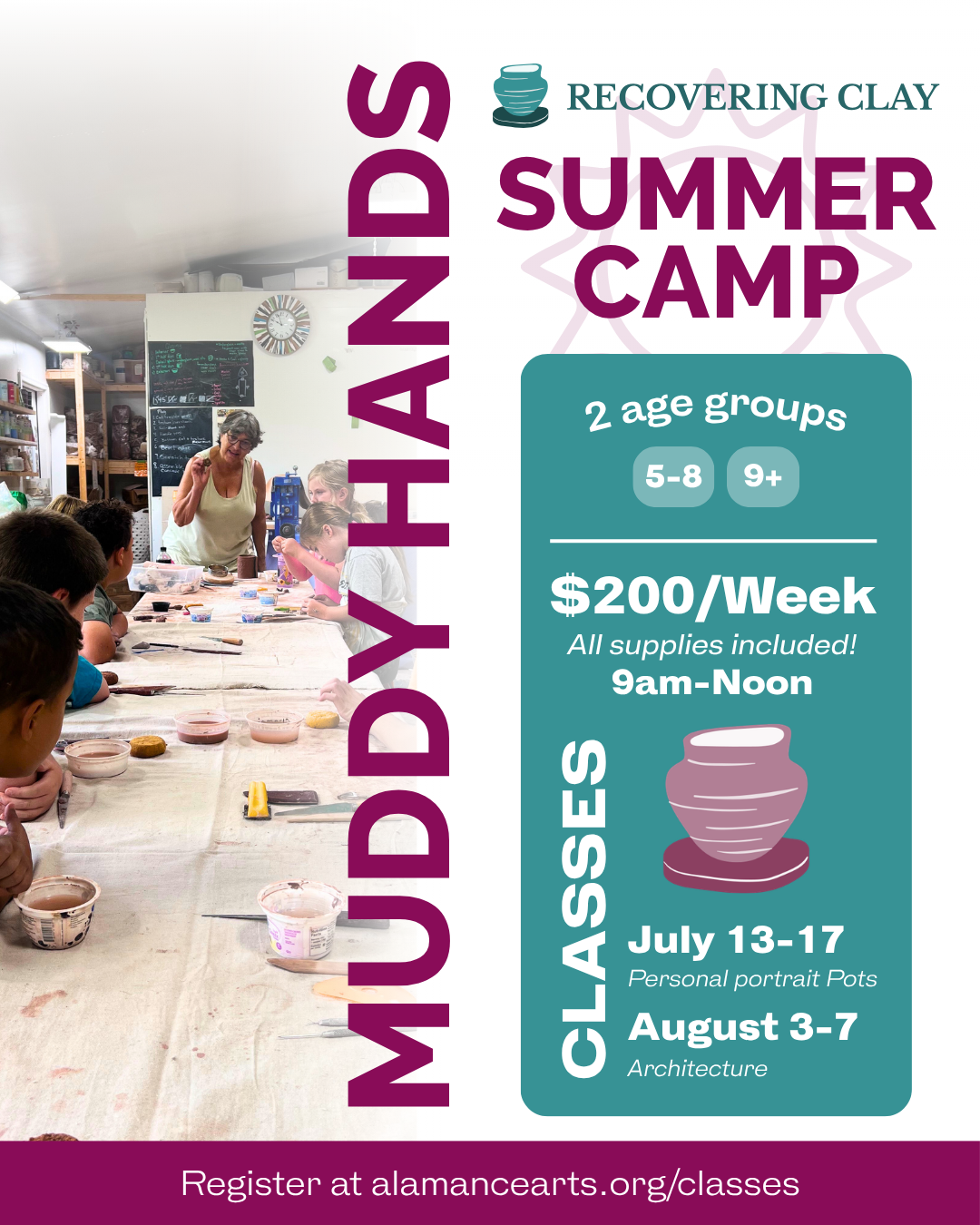 Muddy Hands Summer Camps at Recovering Clay Studios
