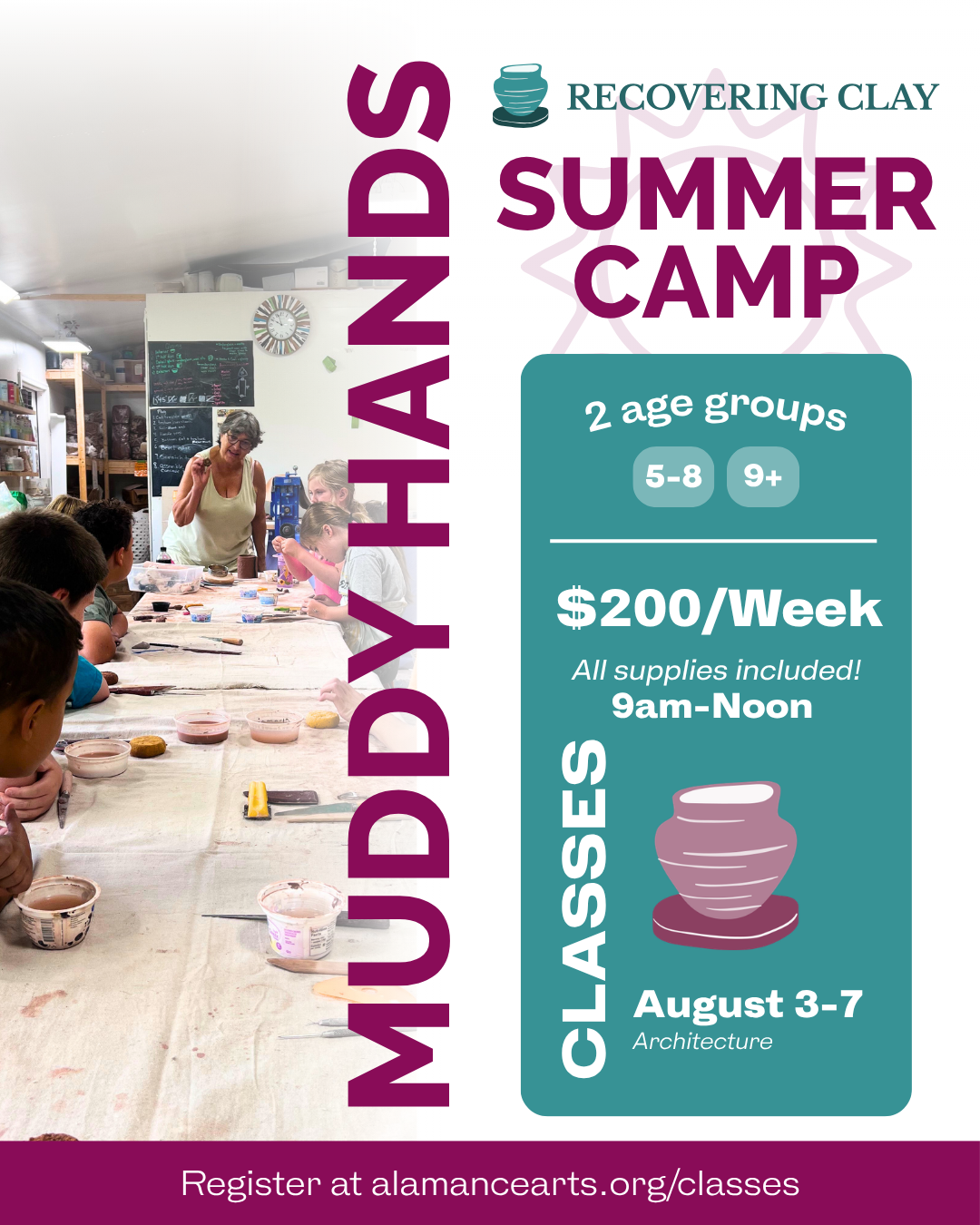 Muddy Hands Summer Camps at Recovering Clay Studios