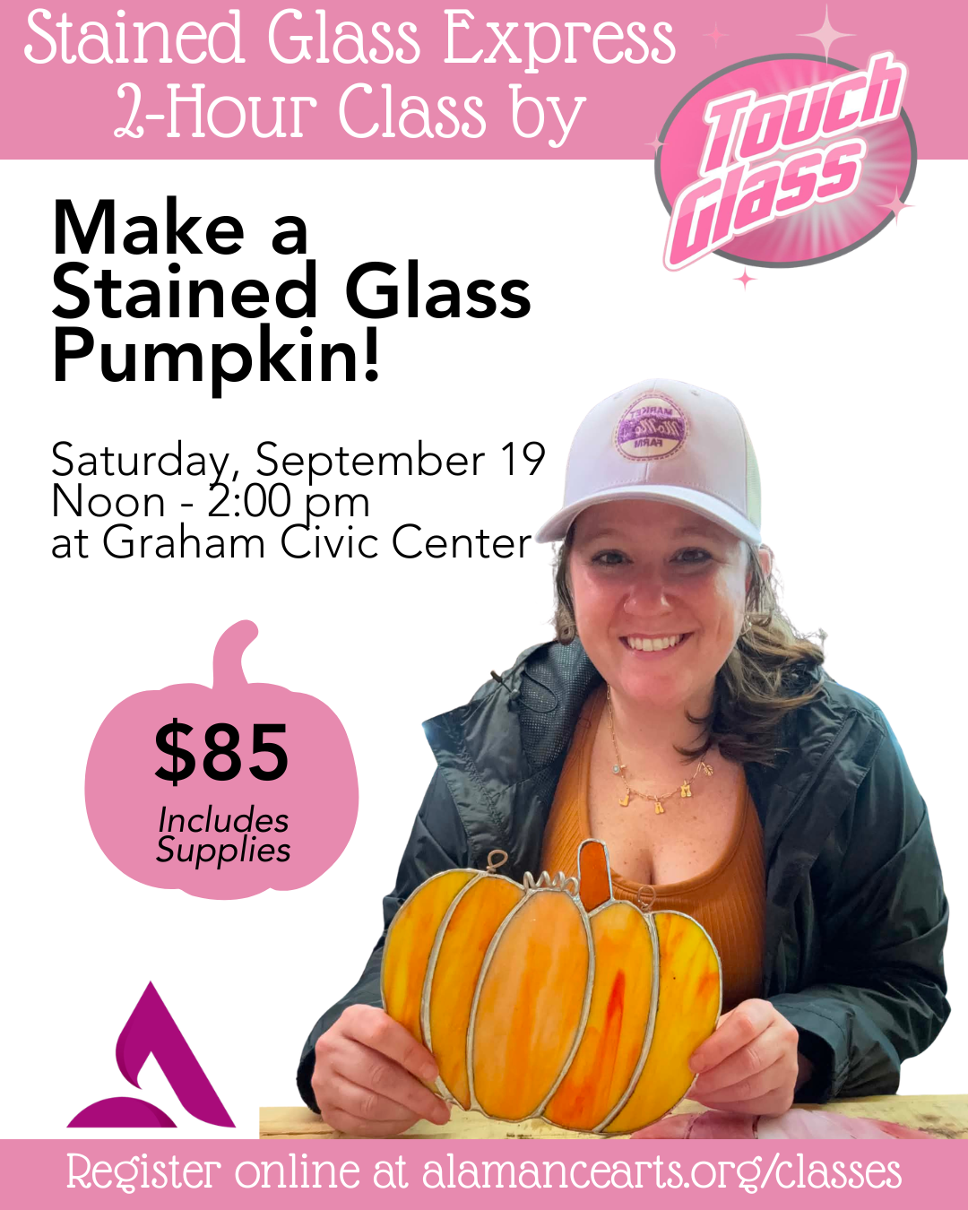 Stained Glass Express Class with Touch Glass at Alamance Arts