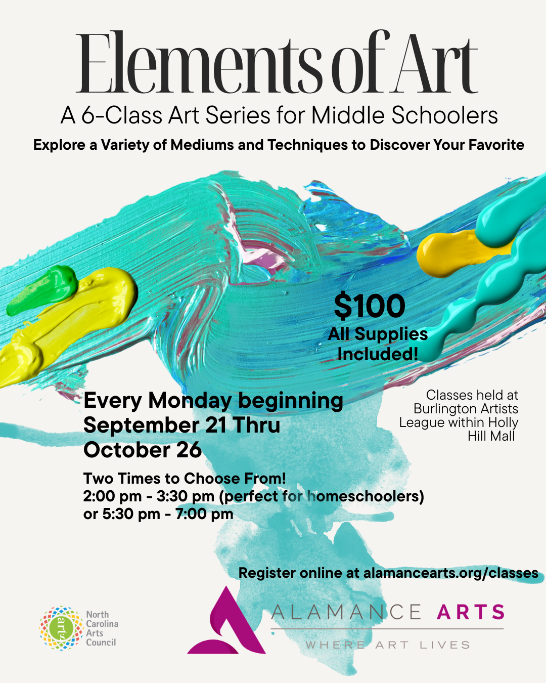 6-Class Elements of Art Series for Middle Schoolers