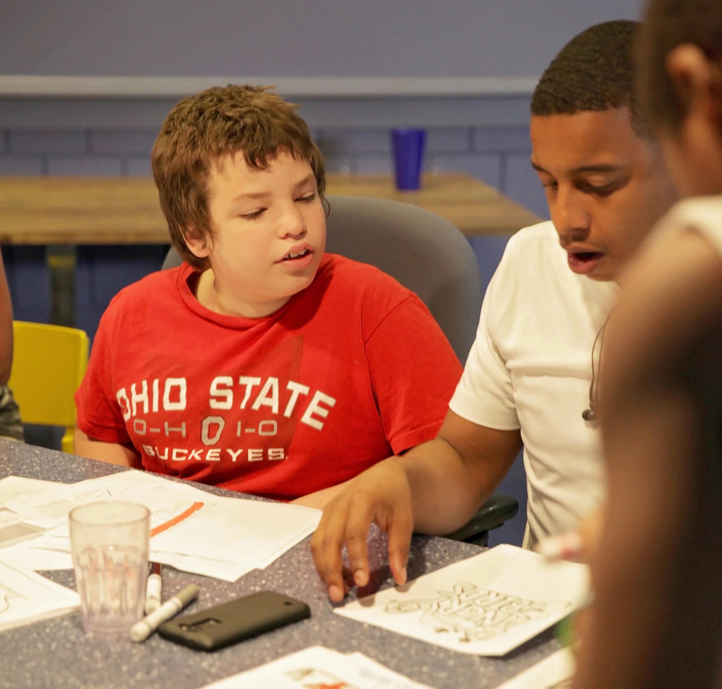 Resident and staff at The Heritage of Hannah Neil in Columbus, Ohio.