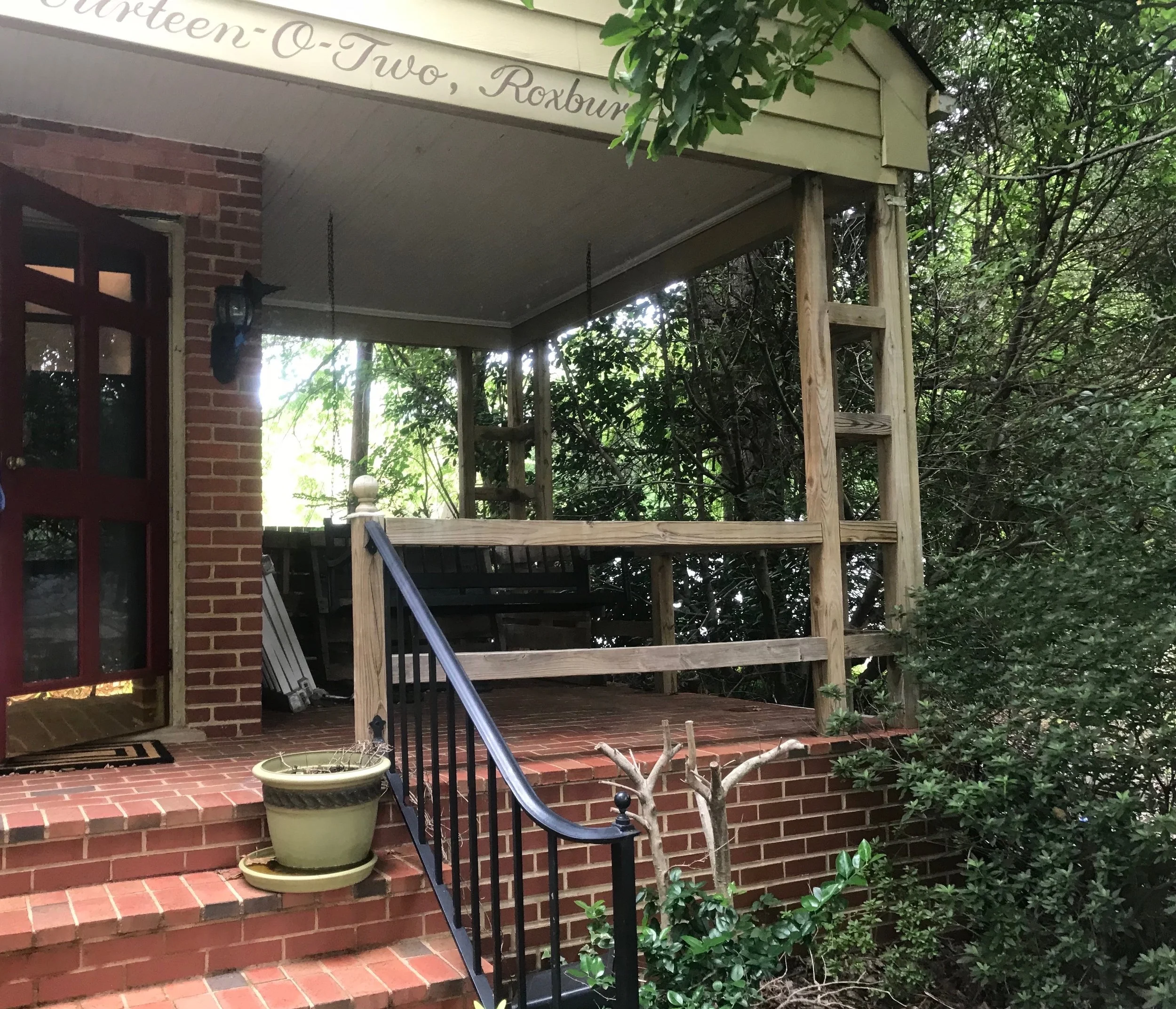 This is a before picture of a property we consulted on. The front porch needed a fresh start.