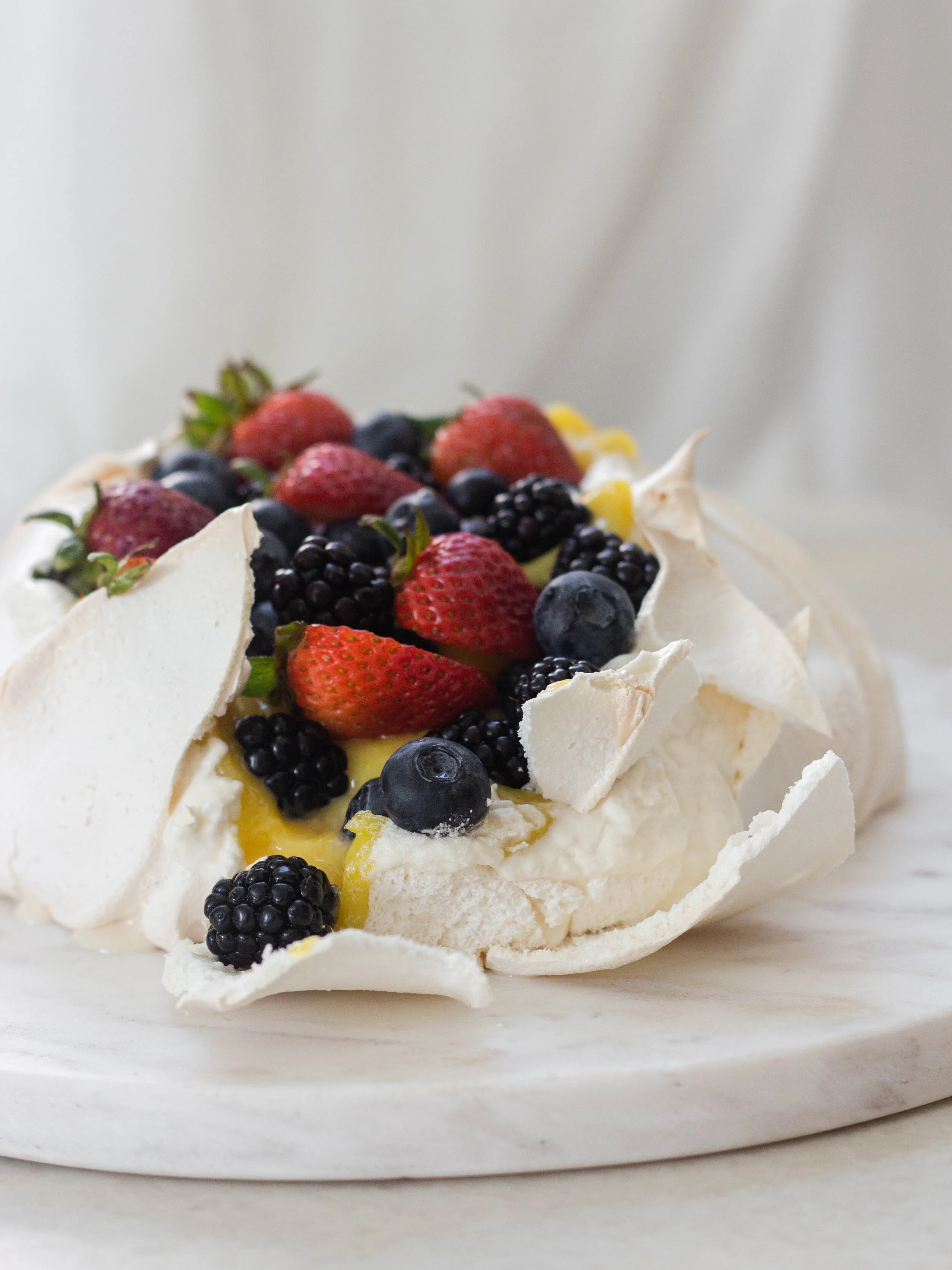 Mixed Berry Pavlova With Lemon Curd And Honey Whipped My XXX Hot Girl