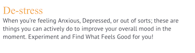 Screenshot of the definition of destressing
