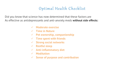 Optimal Health Checklist screenshot