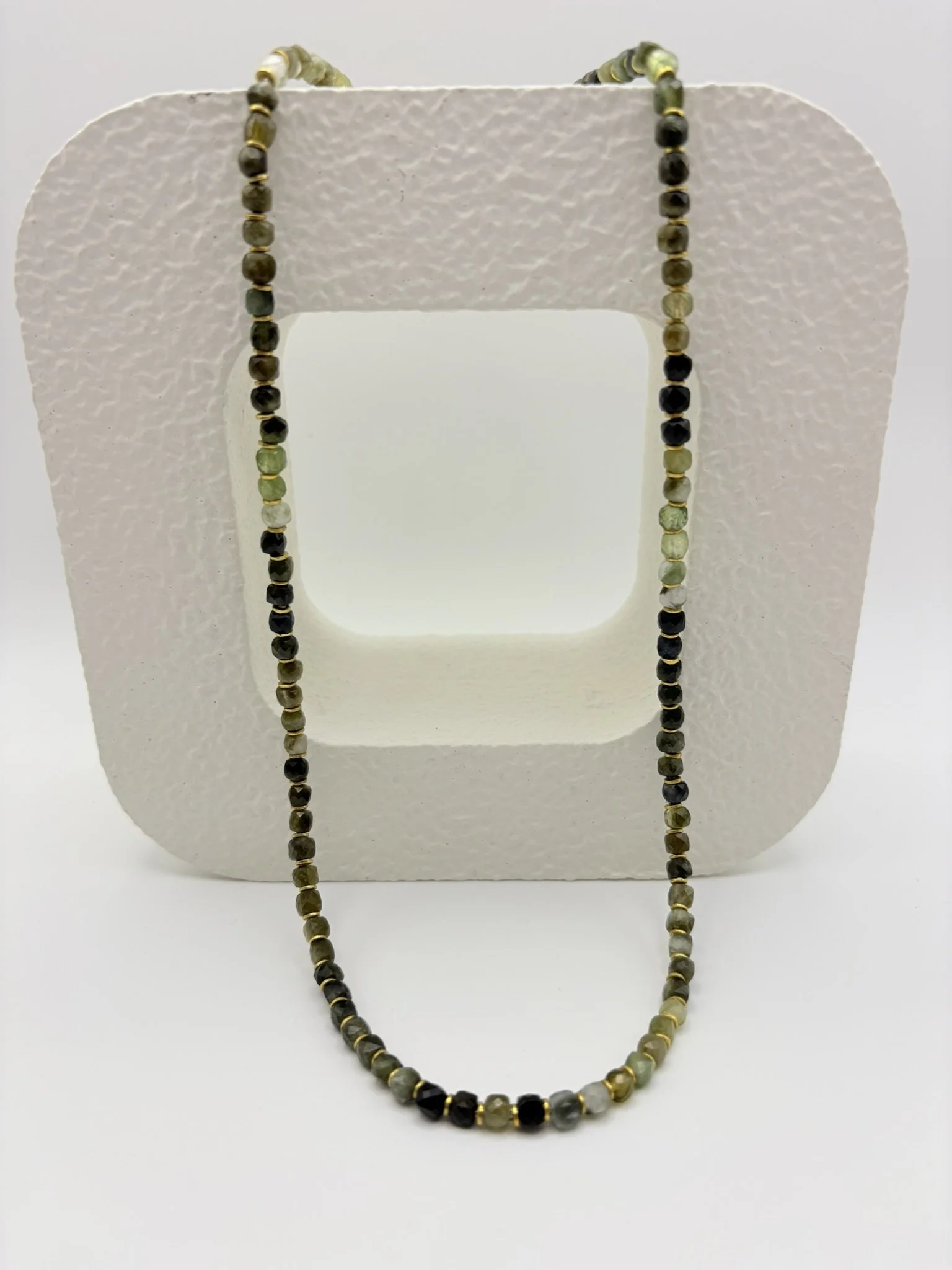 Tourmaline Beaded Stacking Necklace (Green)