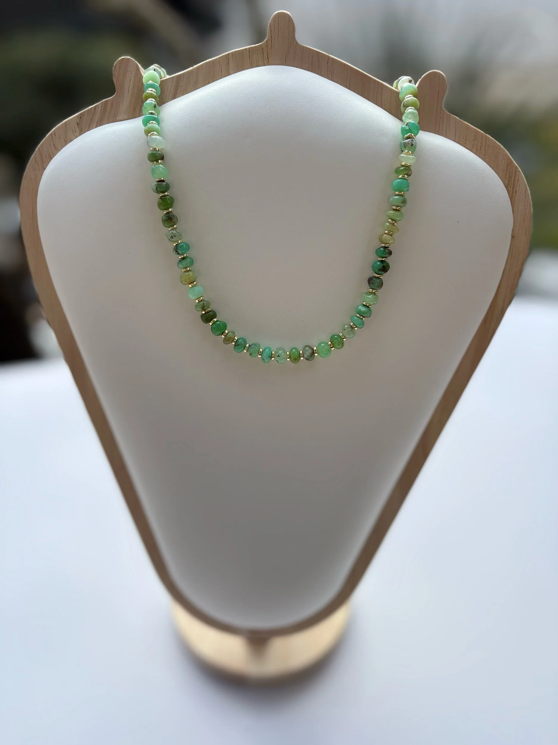 Chrysoprase Gemstone Necklace