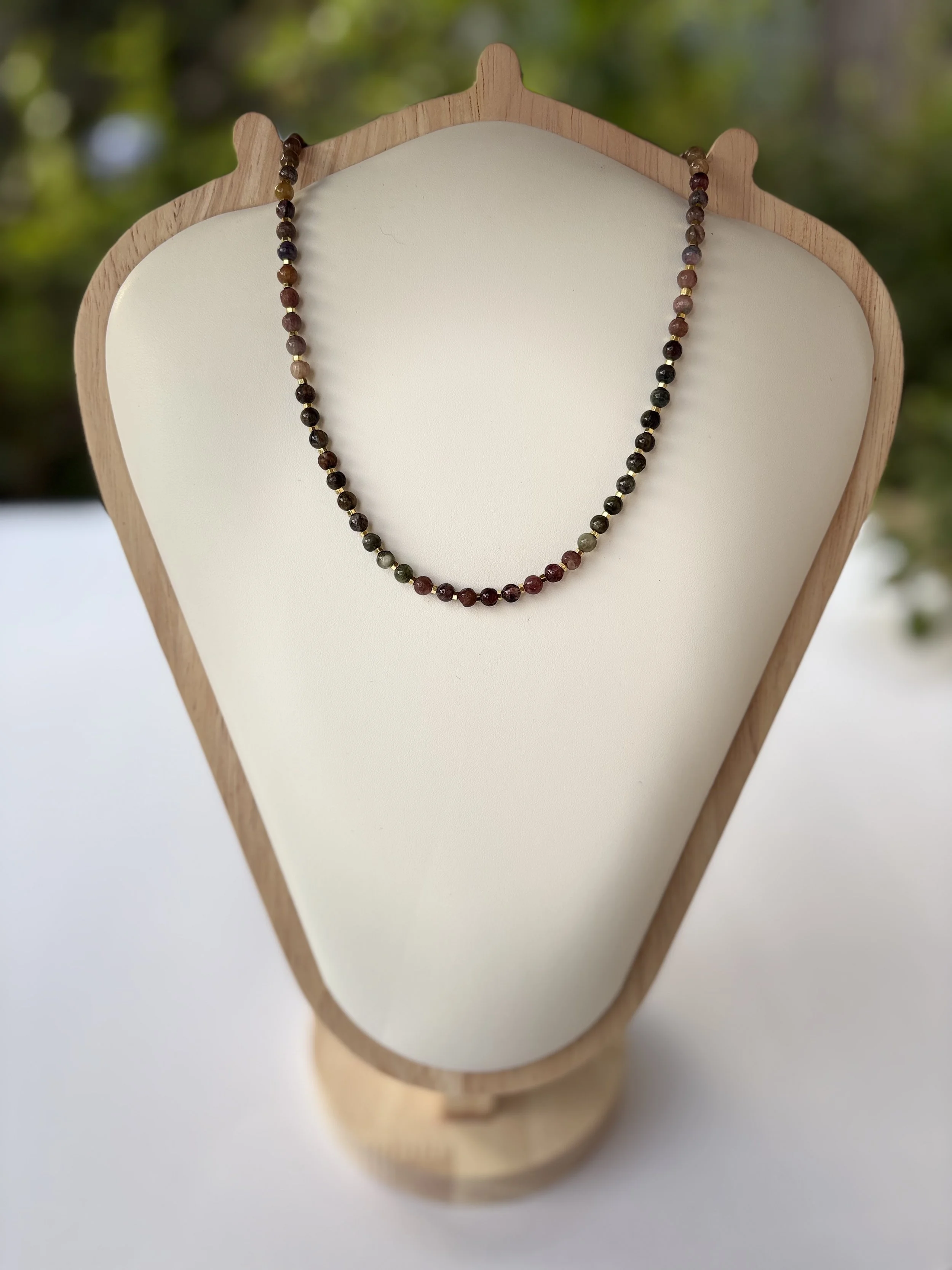 Tourmaline Beaded Stacking Necklace