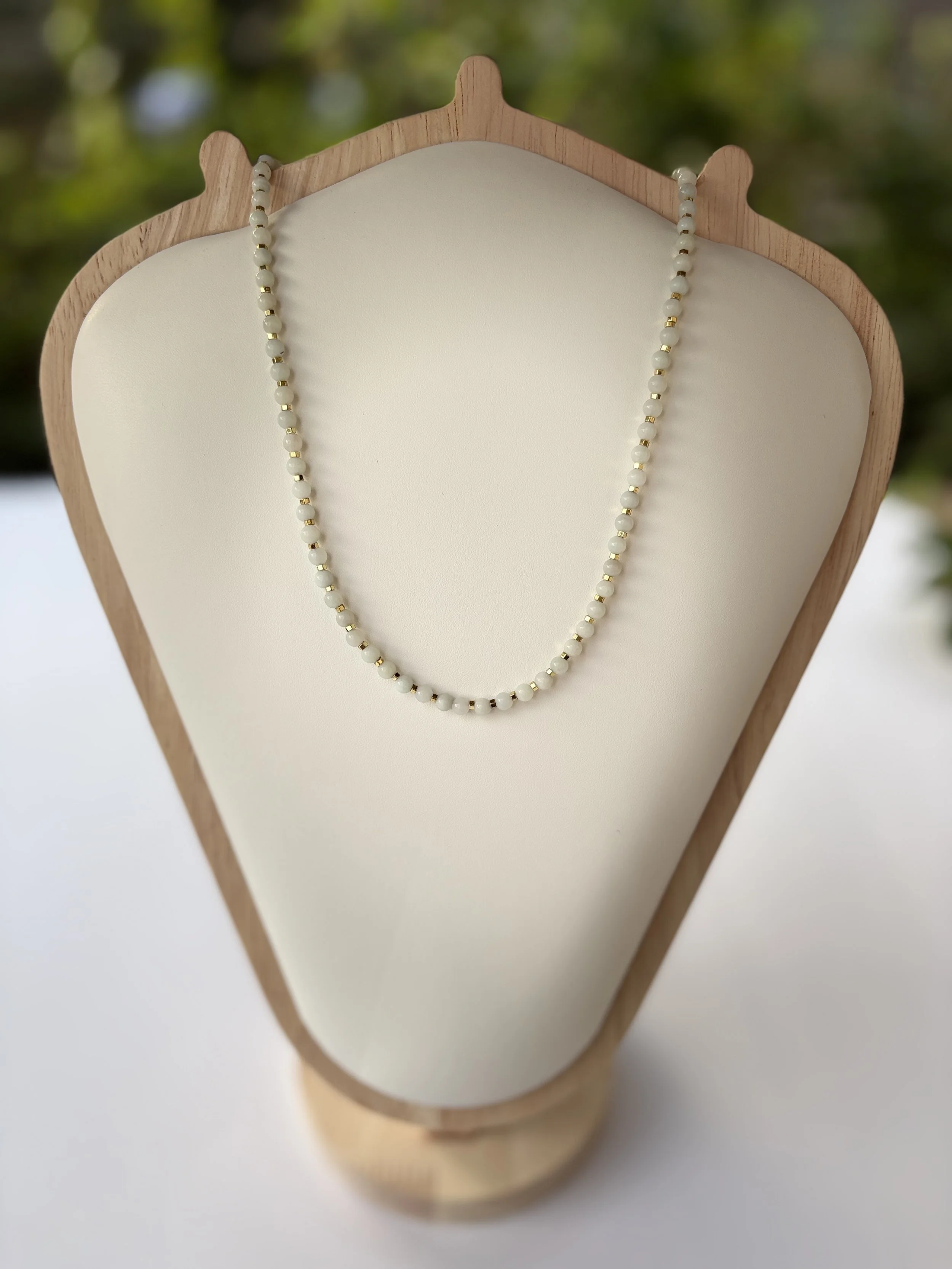 Amazonite Dainty Beaded Stacking Necklace