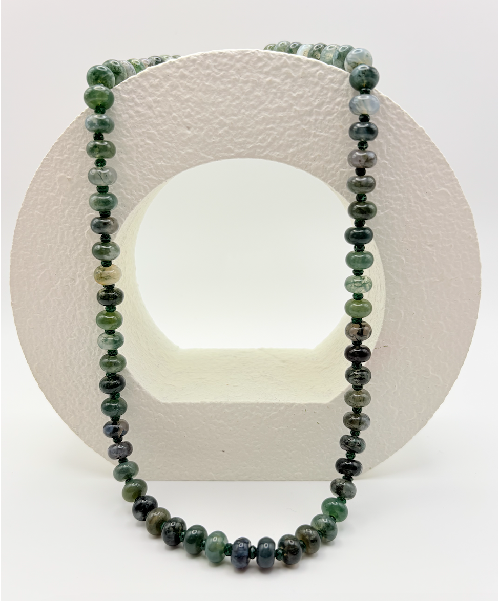 Moss Agate Rondelle Necklace