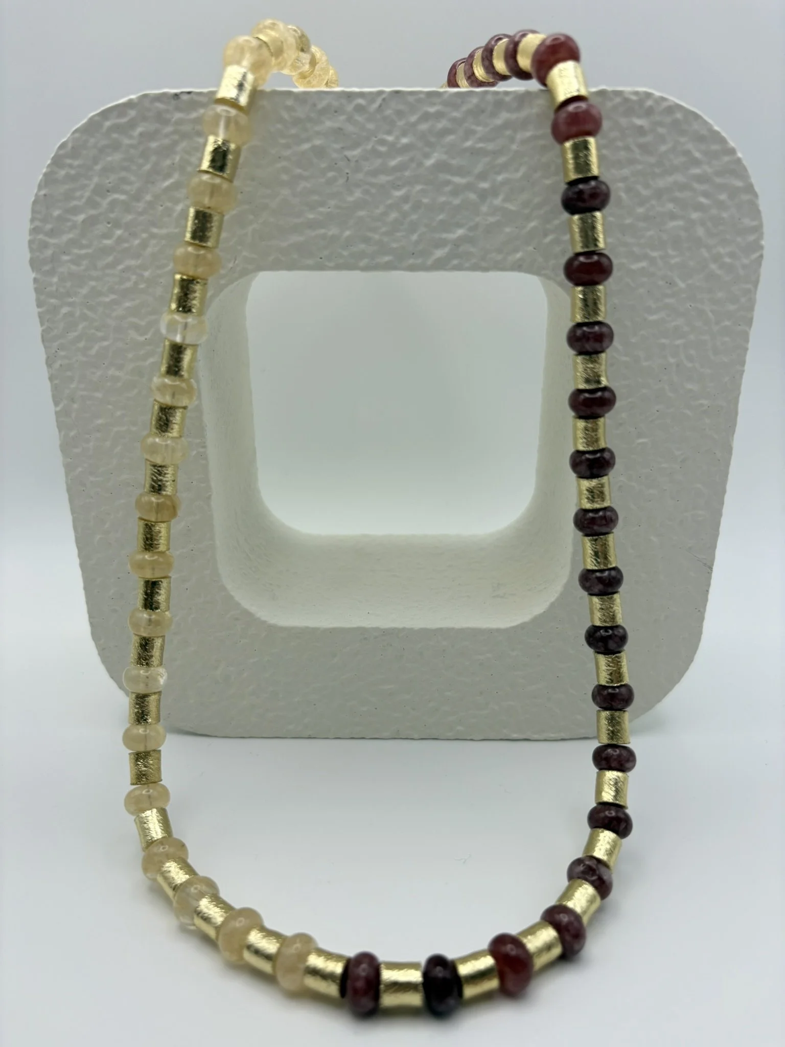 Jade and Gold Tube Necklace