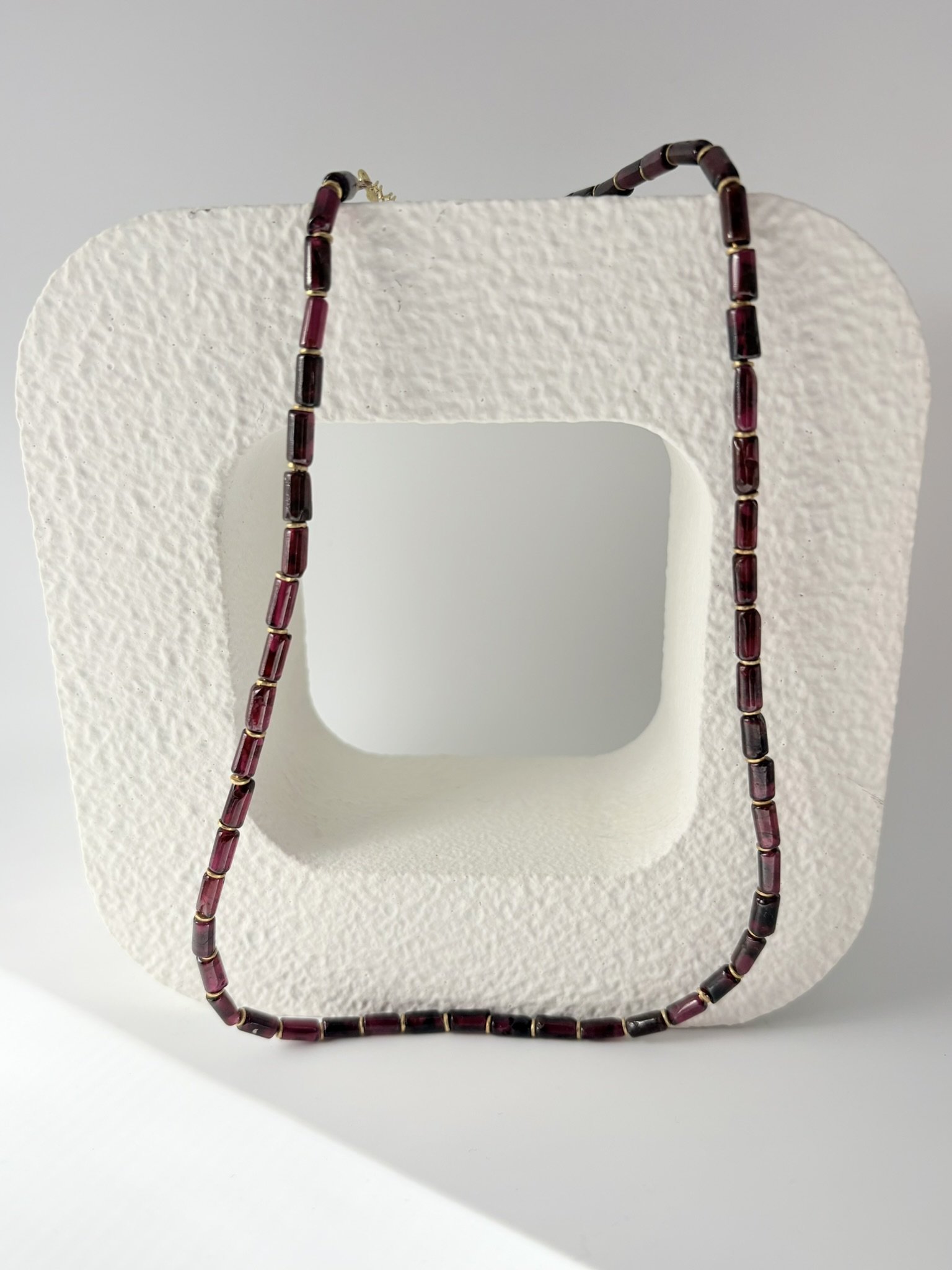 Garnet Tube Stacking Necklace