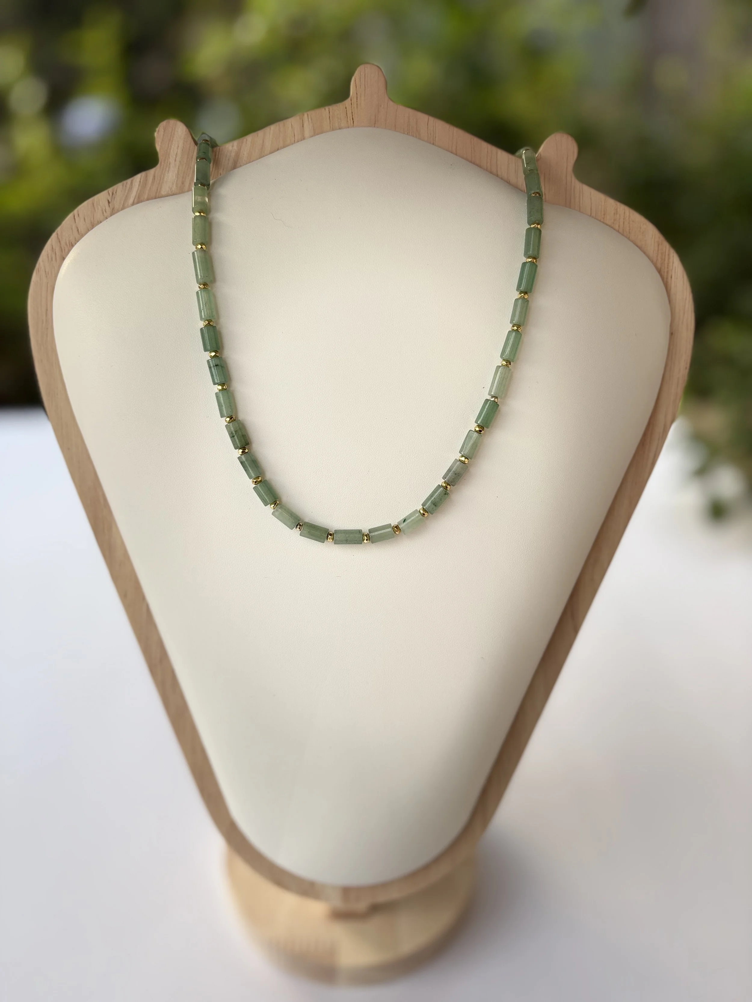 Aventurine Beaded Stacking Necklace
