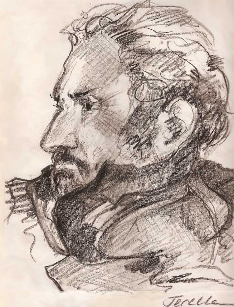 Jerelle Kraus Drawing - Portrait of Illustrator Horacio Cardo 