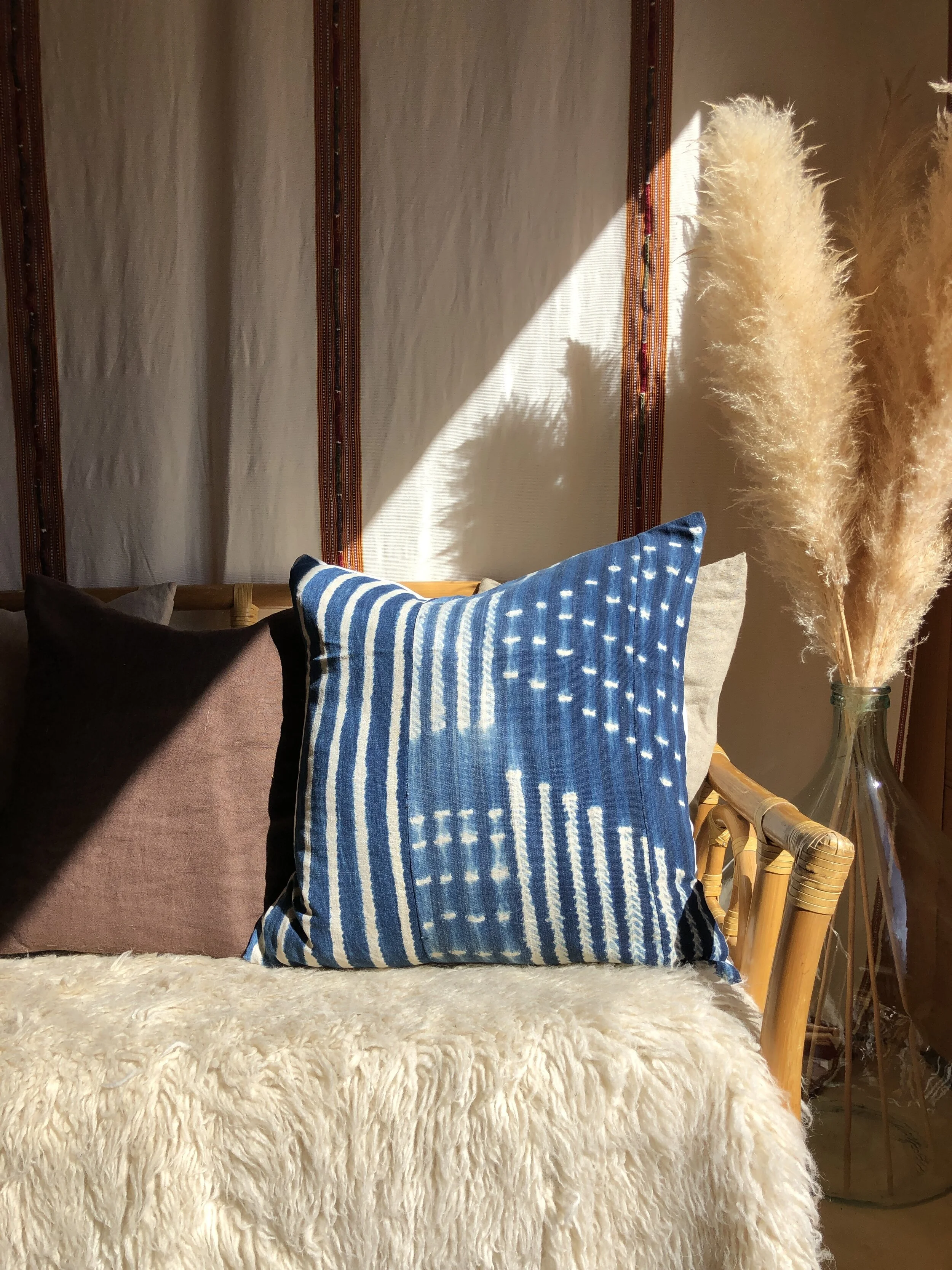 [indigo 02] Mud Cloth Pillow