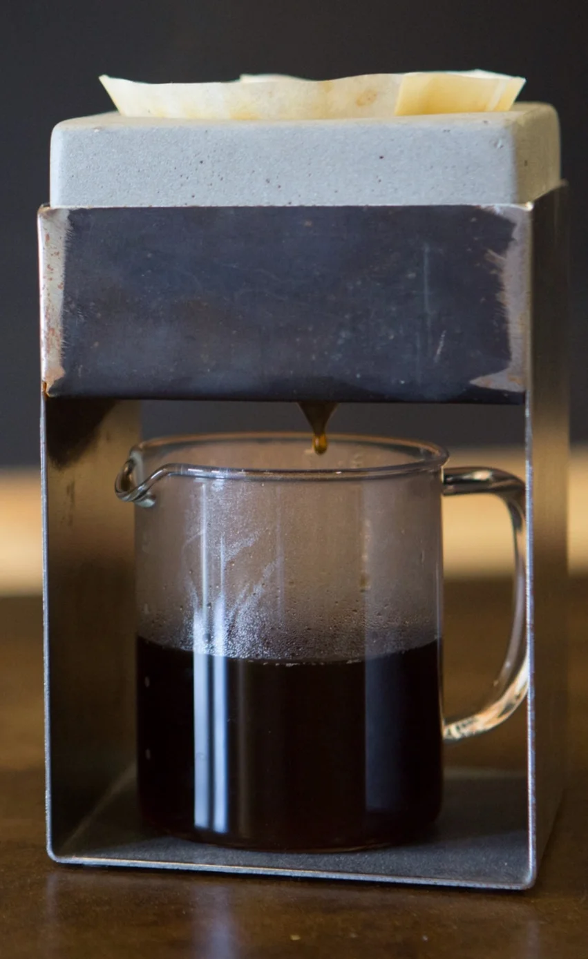 This is the Portland. It was something of a passion project in which we wanted to create the perfect pourover using concrete and steel. Turns out that these are not the best materials for the job, but that really wasn’t the point, was it? Just thought we would share because it was fun. #furniture