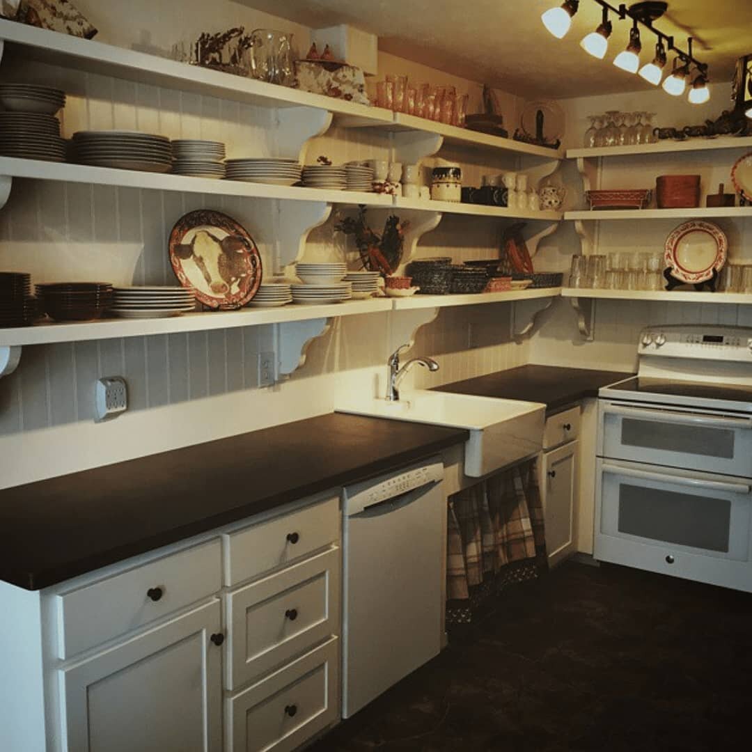 A sweet little farmhouse kitchen we did the countertops for.