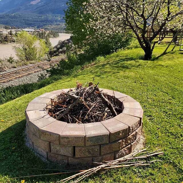 This beautiful stone oasis firepit will spend the rest of its days overlooking the picturesque Fraser River