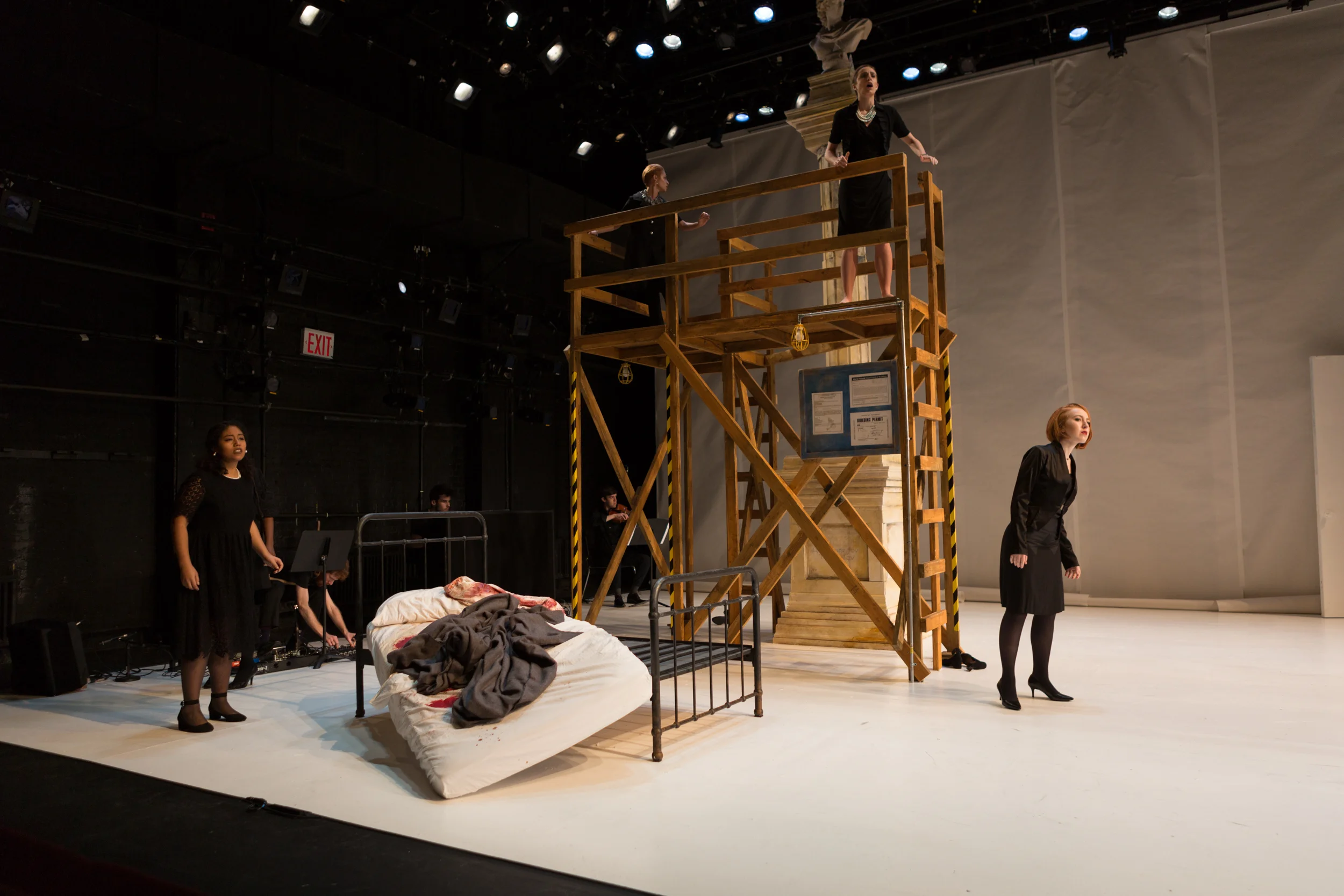   Orestes , 2016, School of Drama, The New School,&nbsp;Stephen Brown-Fried&nbsp;(Director),&nbsp;Doss Freel&nbsp;(Scenic Design),&nbsp;Nicole Slaven&nbsp;(Costume Design),&nbsp;Ethan Steimel&nbsp;(Lighting Design),&nbsp;Toby Algya&nbsp;(Sound Design