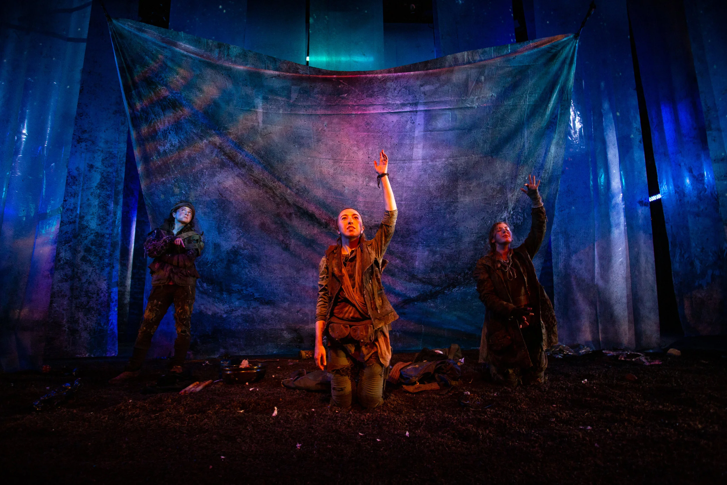  Ursa Minor , 2019, School of Drama, The New School, Chae Costello and Glynis Rigsby (Co-Directors), Nick Hussong (Scenic/Video Design), Asa Bennally (Costume Design), Alejandro Fajardo (Lighting Design), Fred Kennedy (Sound Design), Rachel Kaufman 