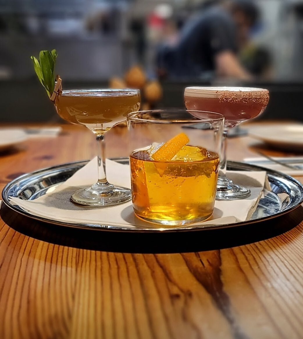 Come in and see what our bar is whipping up this week. It might be one or all of these. 

The Aged Black Ramp Martini 

Made with a delicate potato vodka and a brine from black fermented ramps that we made last season. 

The Crimson and Clover 

An i