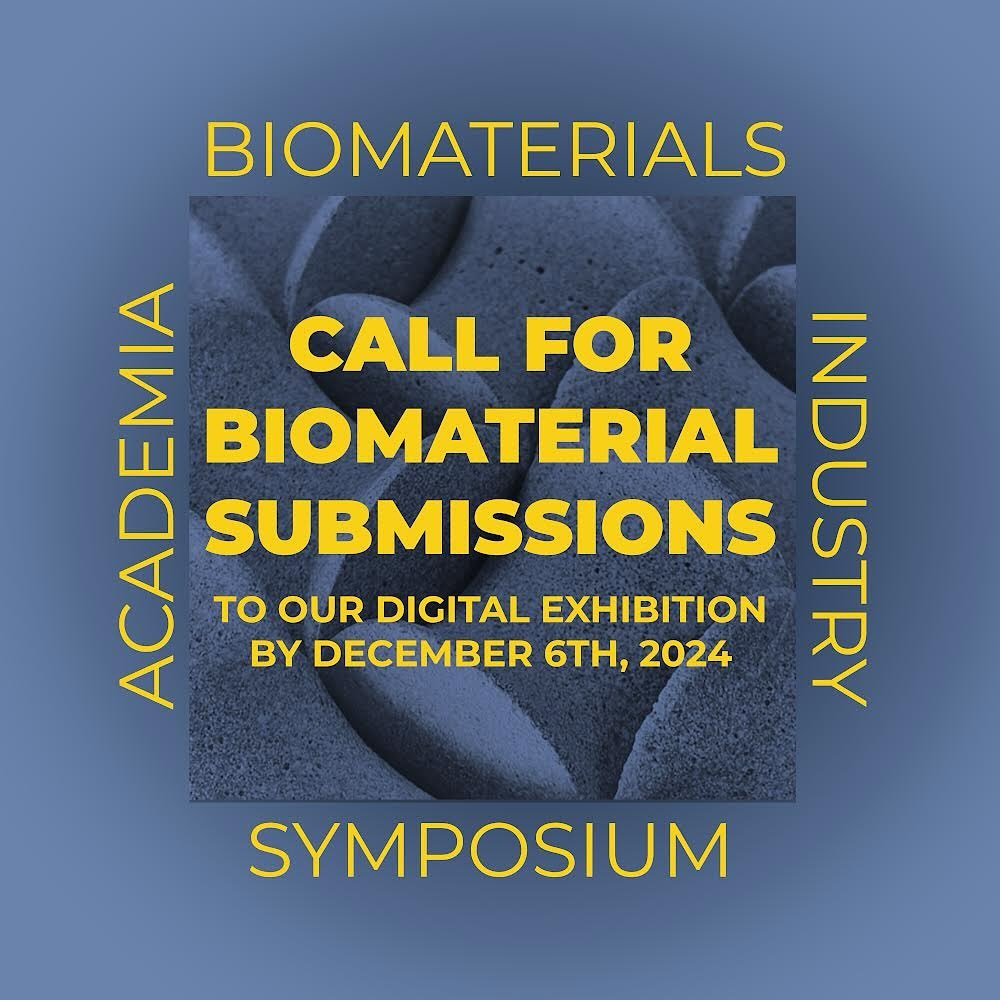 Calling for submissions to our Pioneering Biomaterials Digital Exhibition! This online gallery will accompany our in-person Exhibition and Symposium, coming to CCA this January 2025. Please share any exciting work you are doing with biomaterials by D