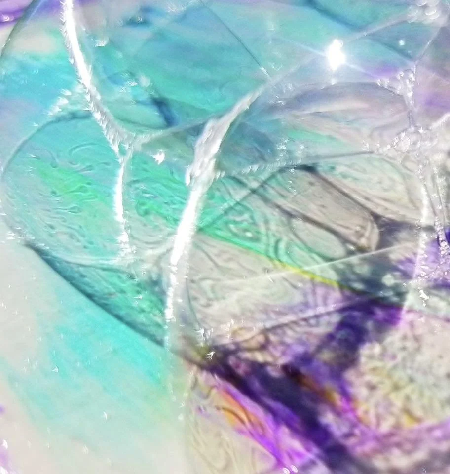 Flowescent aqua bubble digital photos by Maryn