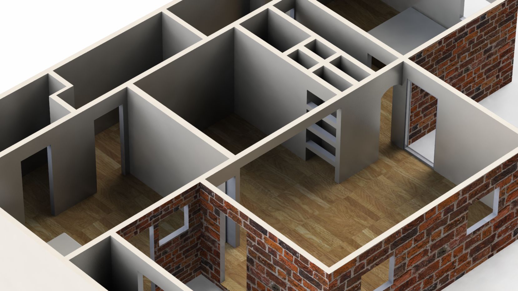 3D Floor plan ready for visualization in Augmented and Virtual Reality scenarios
