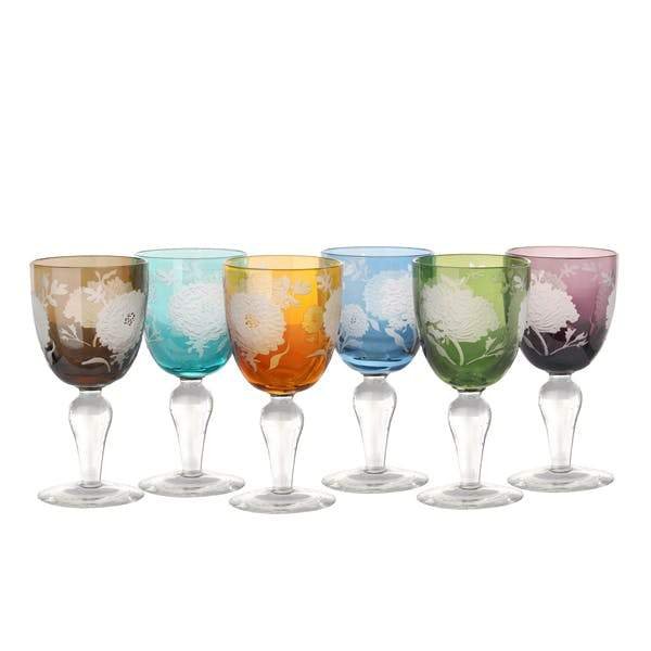 Wine Glass Peony Multicolor