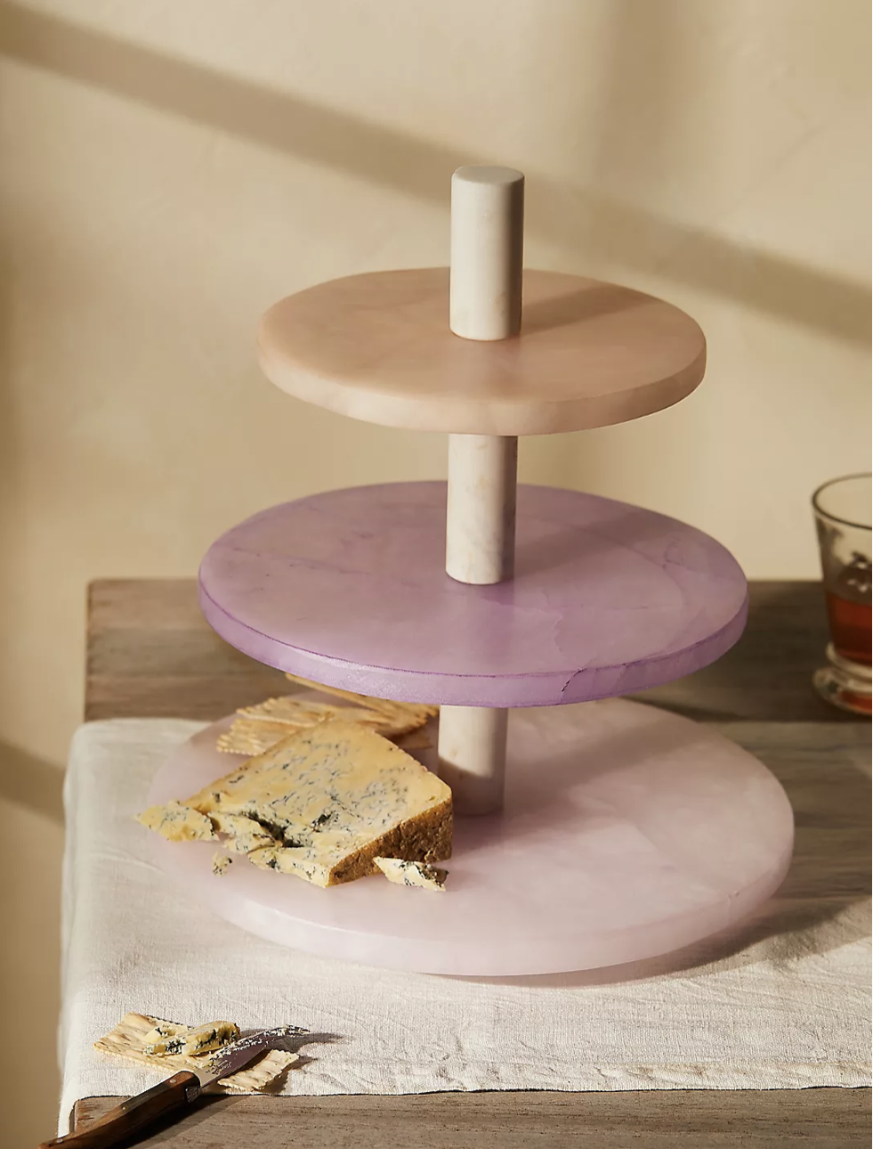 Dyed Alabaster 3-Tier Serving Stand