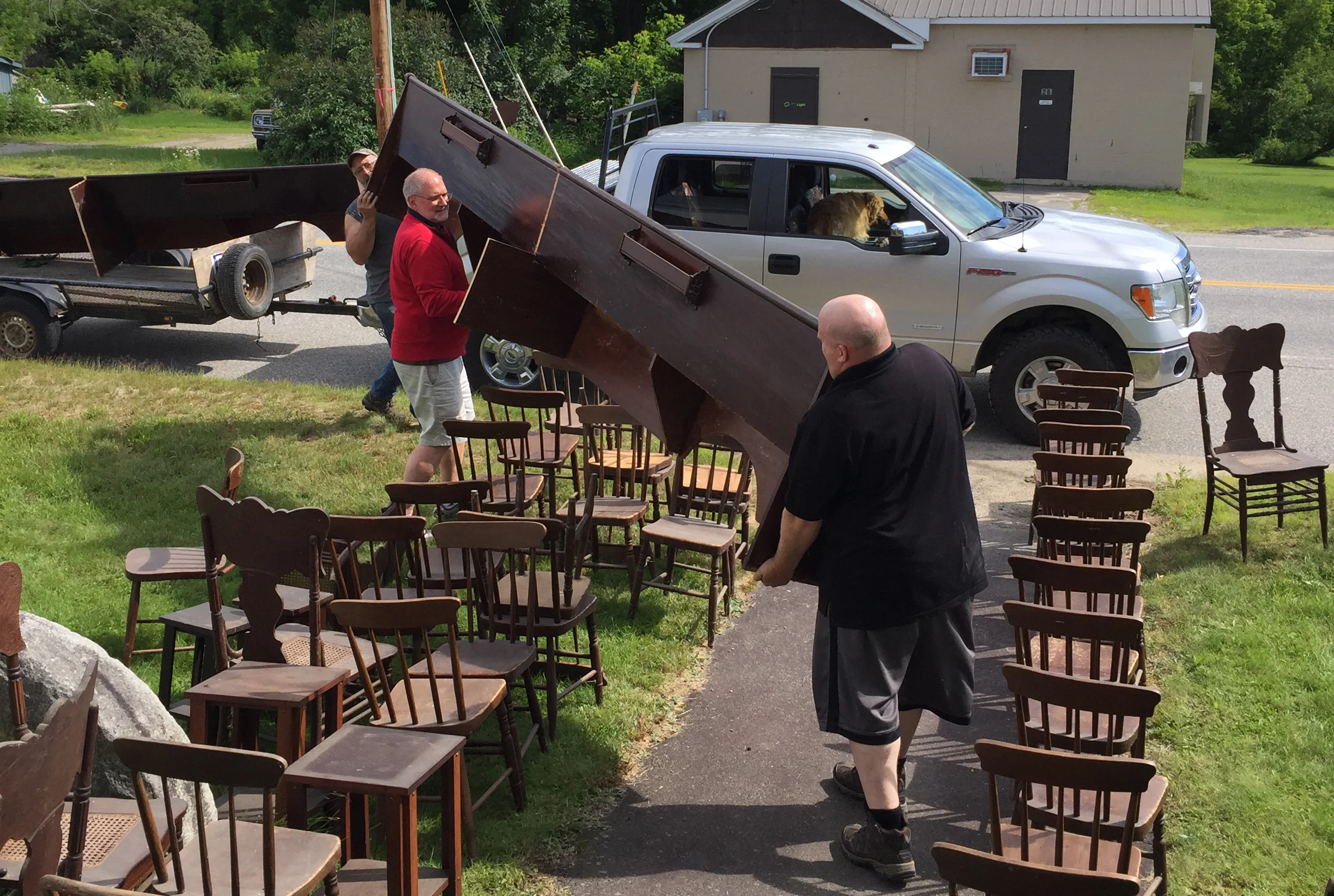 All the chairs were saved and will be used in the new building.