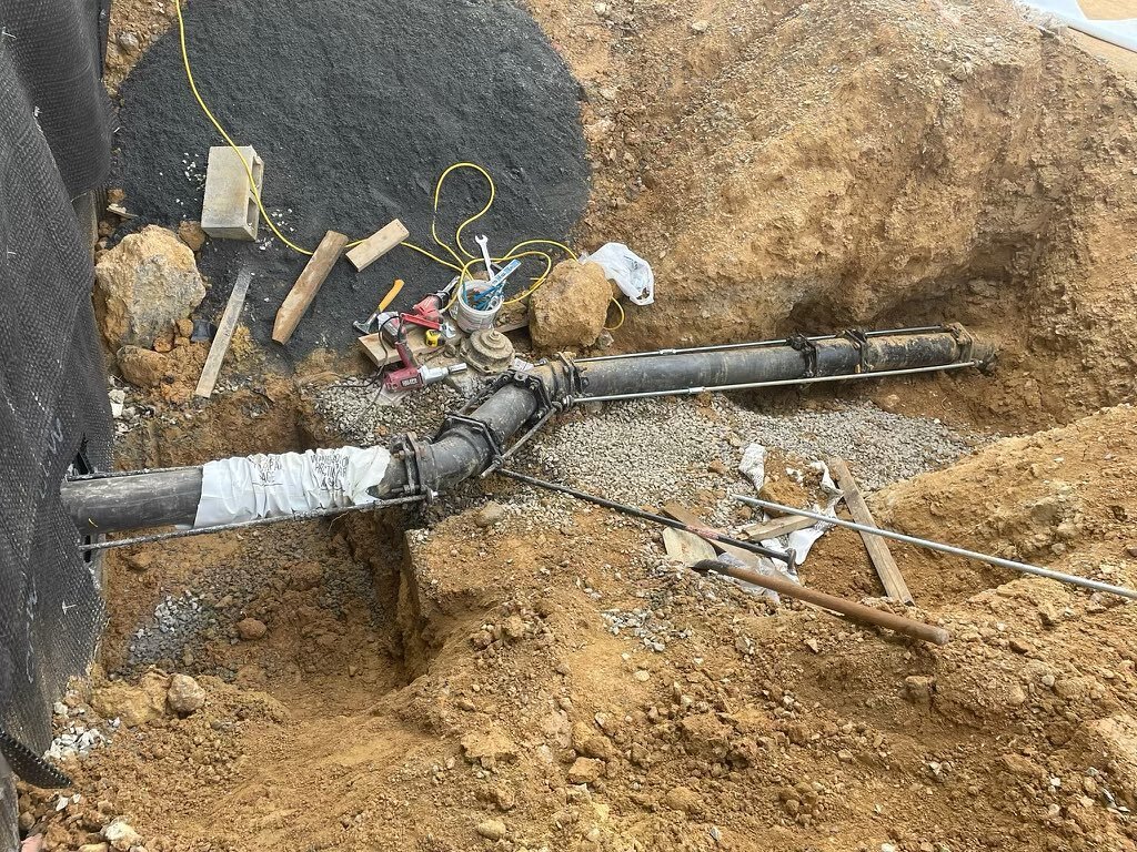 Fire main connection at Freedom self storage in the City of Frederick.